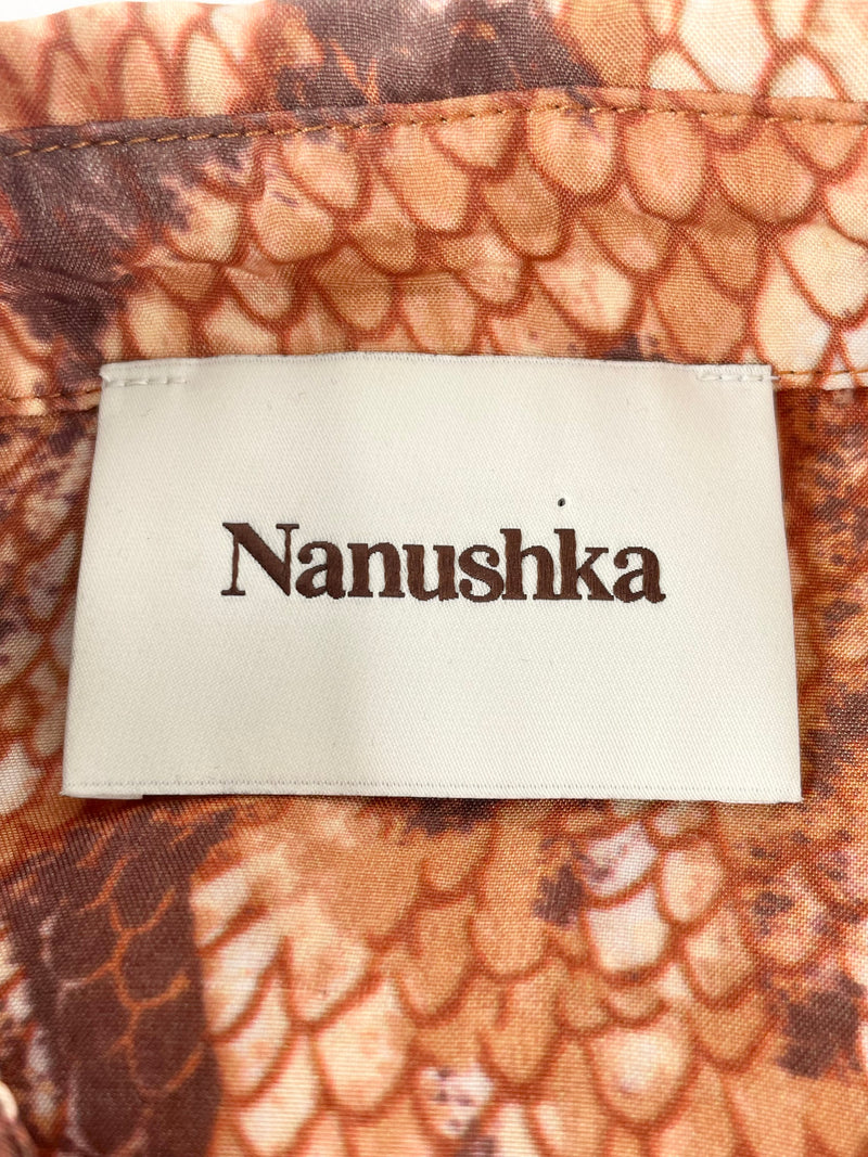 Nanushka Snake Scale Print Long Sleeve Shirt - AU8