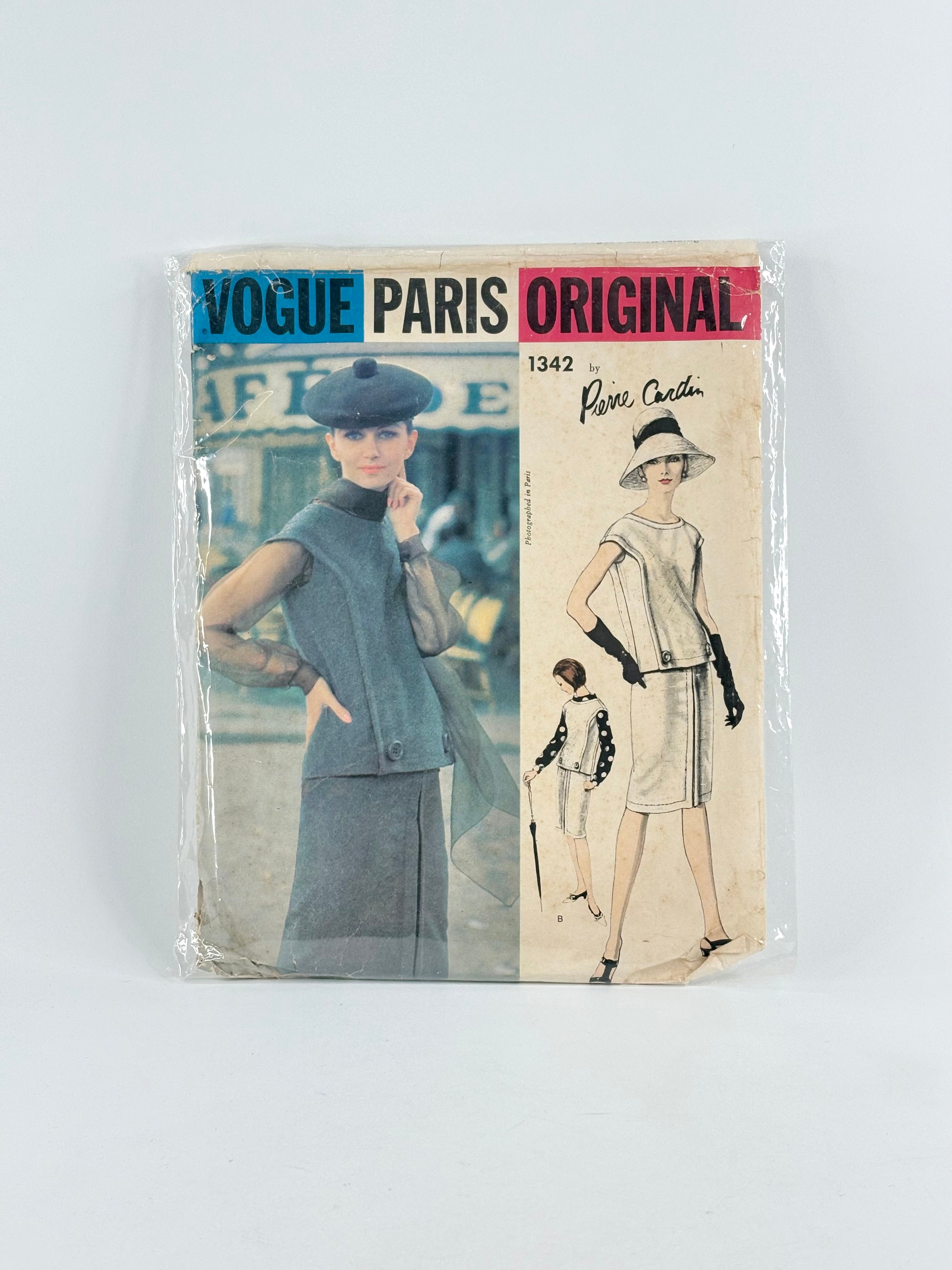 Vogue Paris Original Pierre Cardin Dress, Blouse & Scarf: No. 1342 - Size 12