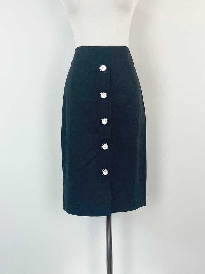 Anthea Crawford Black Button Up Midi Skirt - AU10