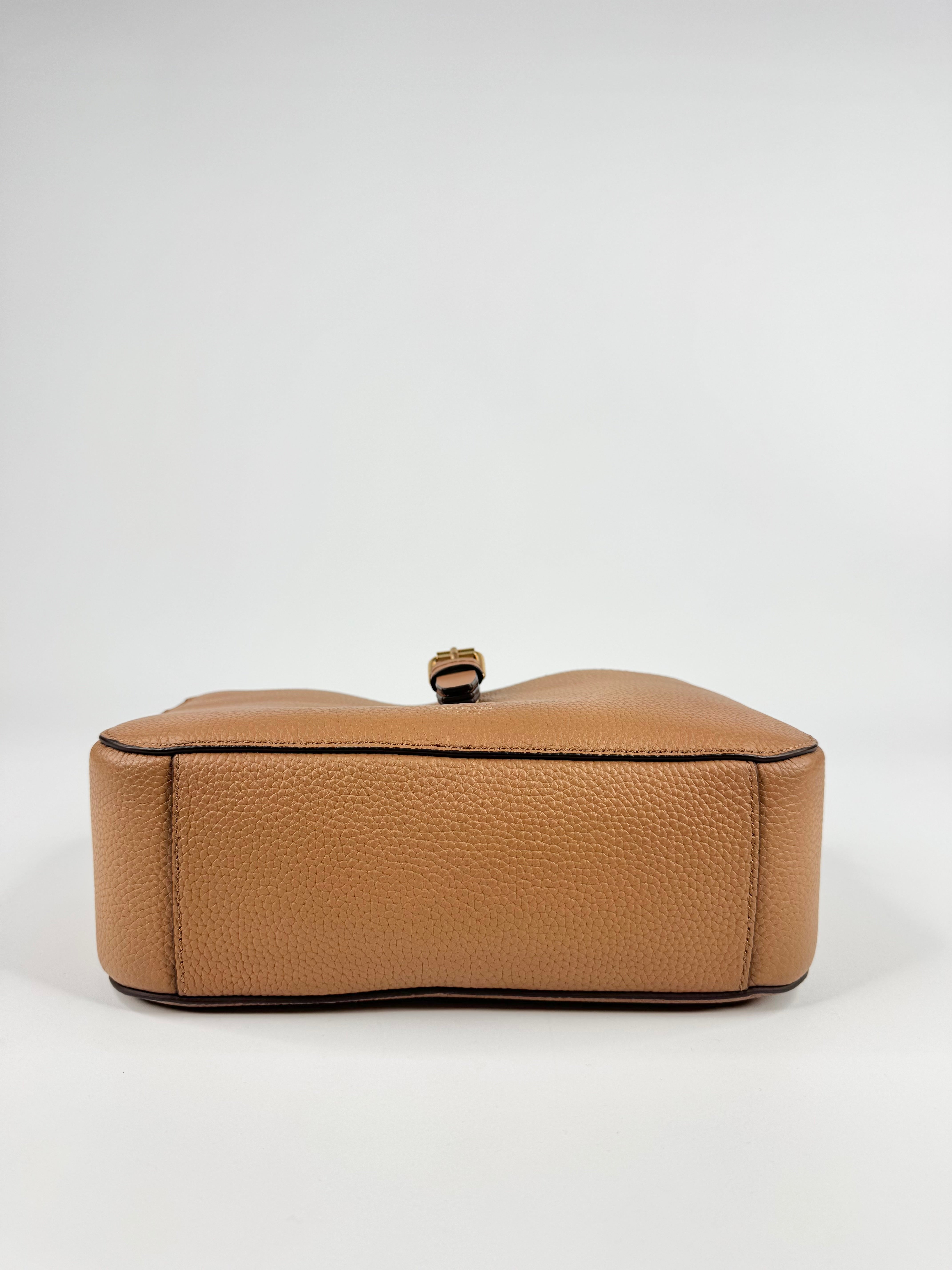 Oroton Tan 'Dylan' Grained Leather Camera Cross Body Bag