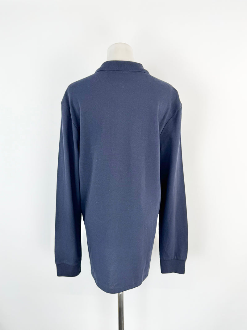 P.S Paul Smith Navy Long Sleeve Polo Top - M
