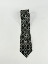 Pierre Cardin Black & Grey Patterned Silk Tie