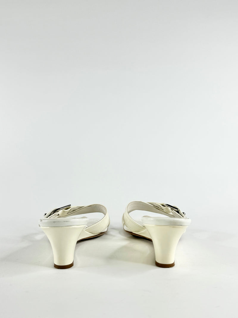 Christian Dior White Strap Mules - EU40