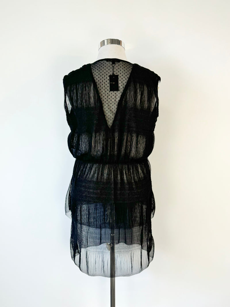 Maje Sheer Black Mesh Dress NWT - AU10/12