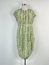 Anntian Grassy Patterned Silk Shift Dress - O/S