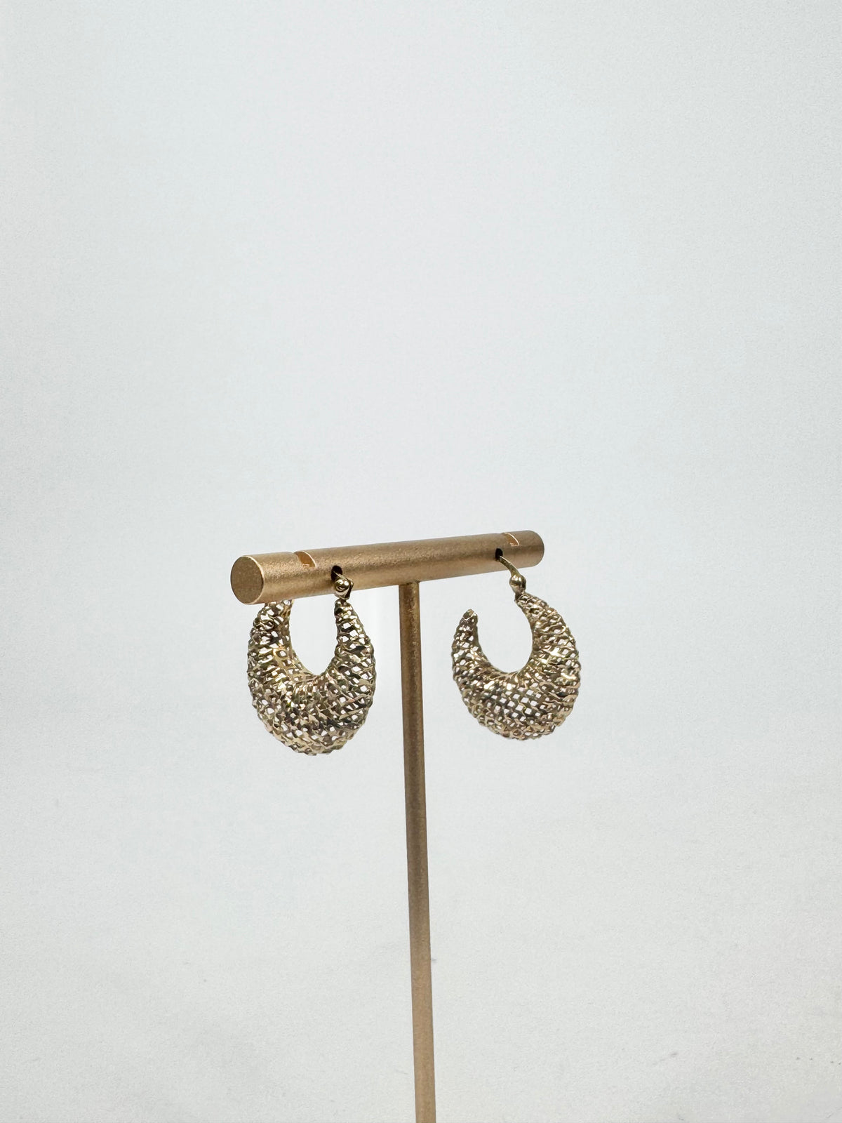 925 Silver Gold Toned Filigree Hoop Earrings