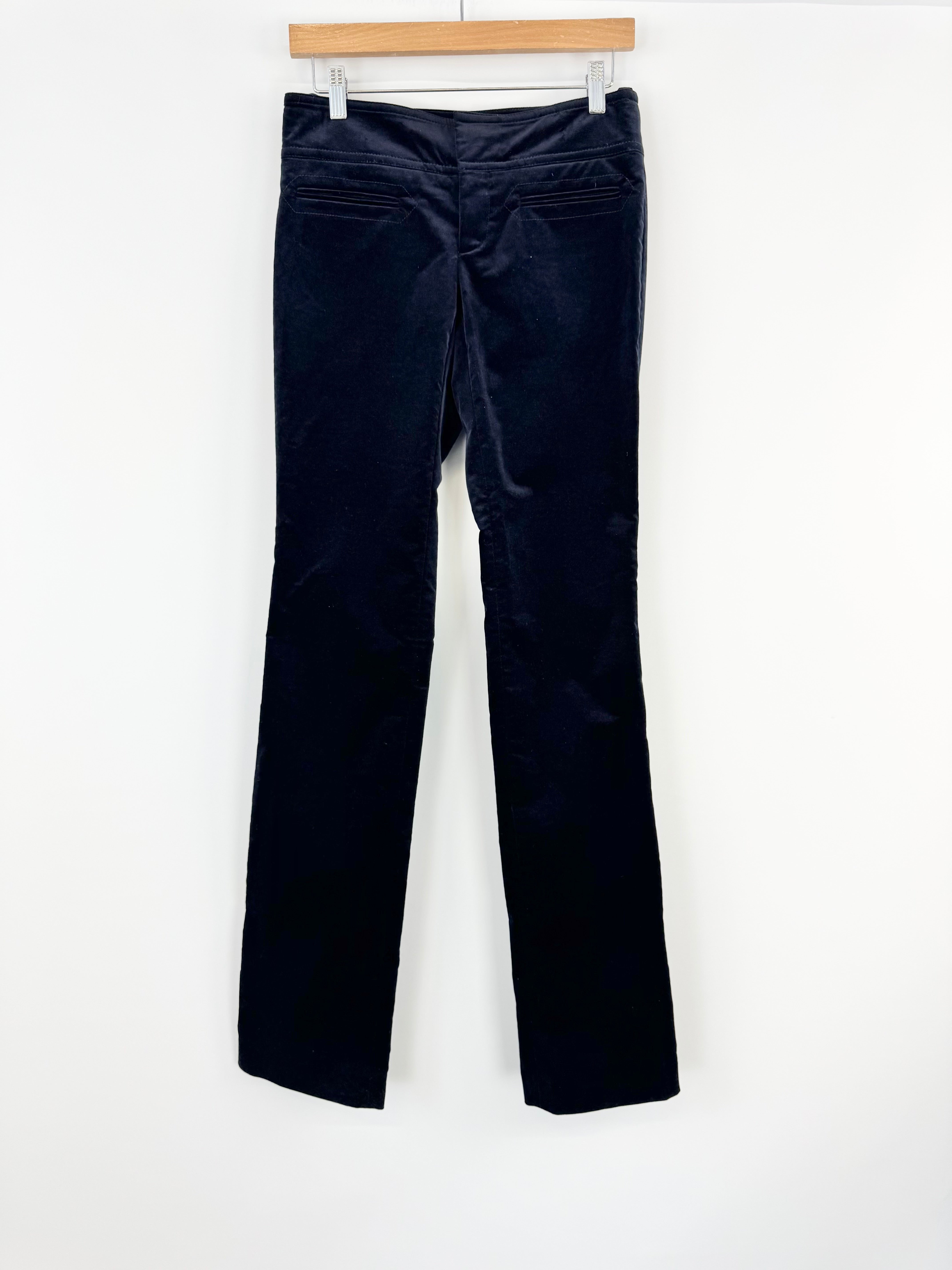 Gucci Black Velvet Horsebit Slacks - AU8/10