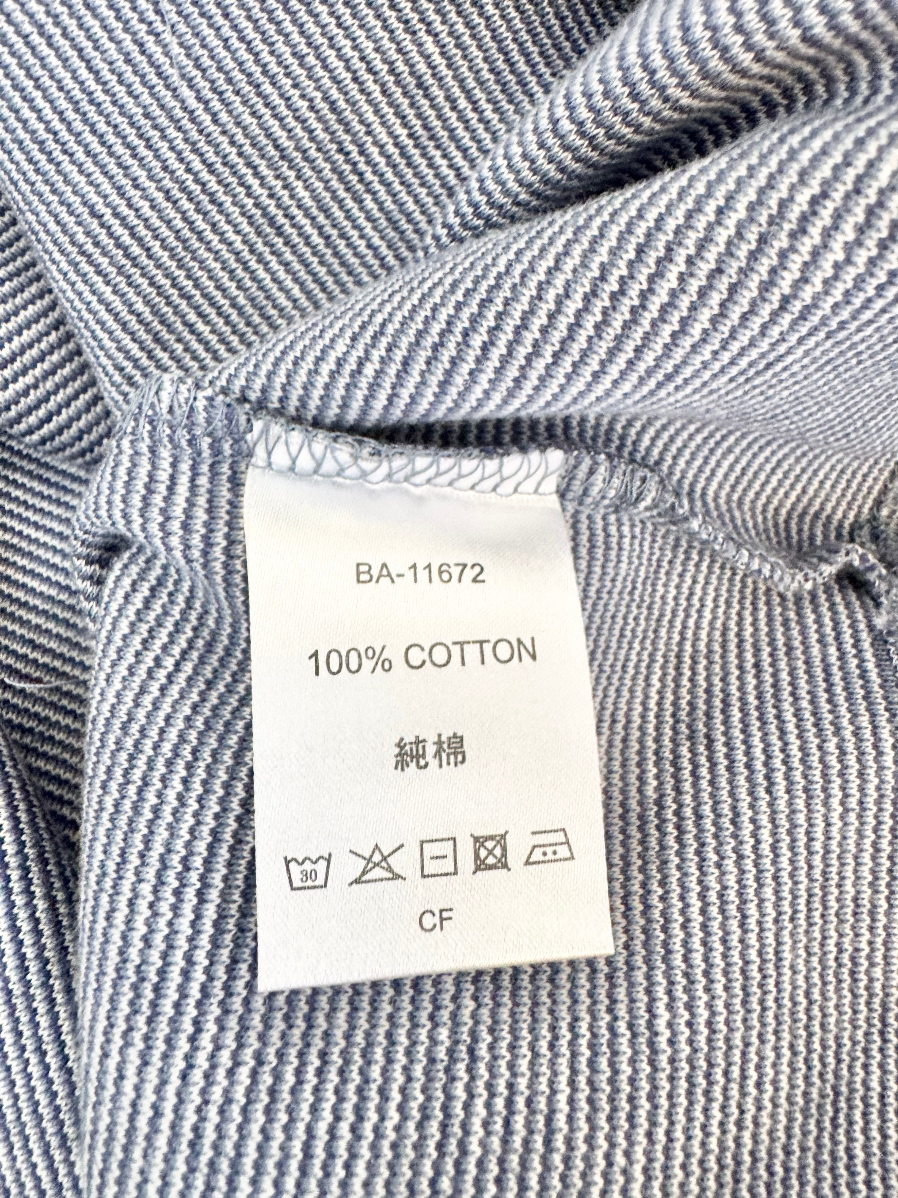 Crocodile Blue Striped Long Sleeve Polo NWT - M