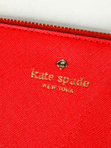 Kate Spade Coral Leather Wristlet Pouch