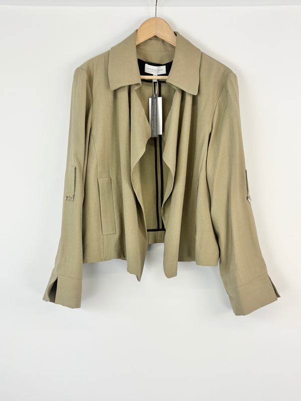 Veronika Maine Cyprus Green Cropped Jacket - AU14