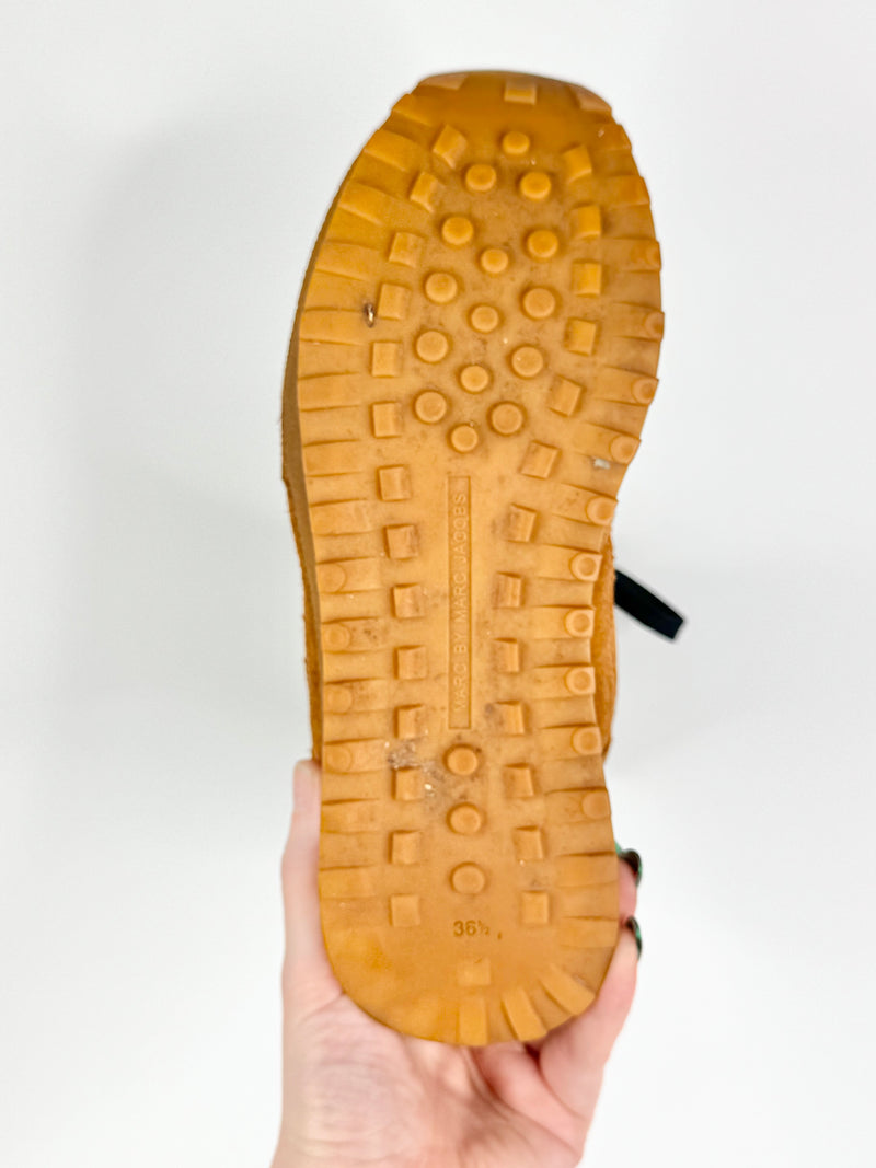 Marc by Marc Jacobs Tan & Blue Suede Hiking Boots - EU36.5