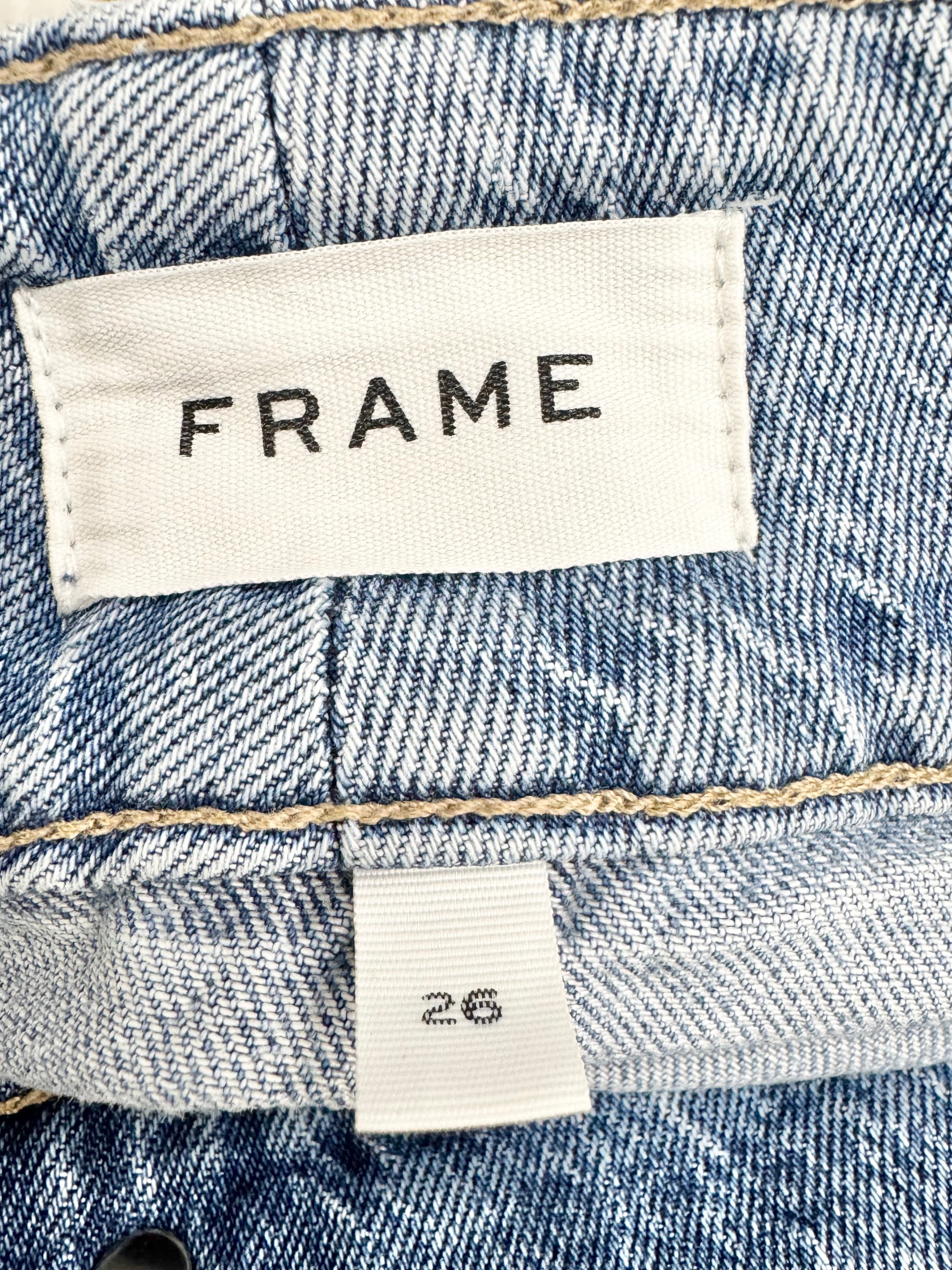 Frame Light Wash Wide Leg Jeans - AU8