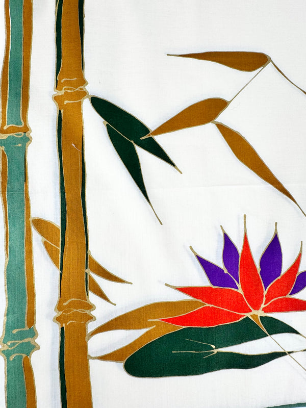 Jim Thompson Cream Bamboo Patterned Handkerchiefs