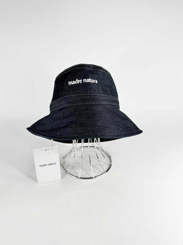 Madre Nature 'Happy Wonderer' Denim Bucket Hat NWT