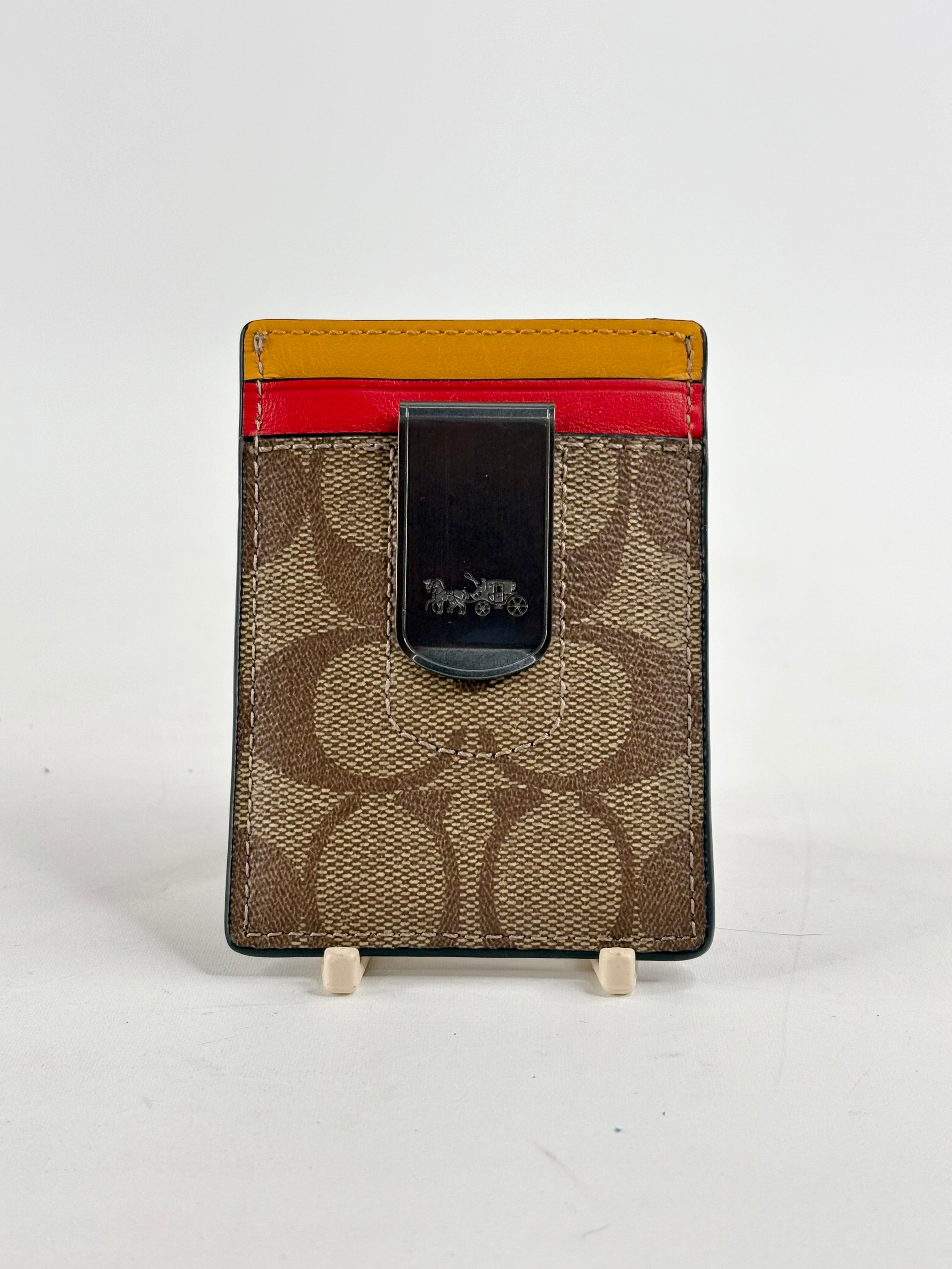 Coach Colour-Blocked 3 in 1 Card Case & Money Clip