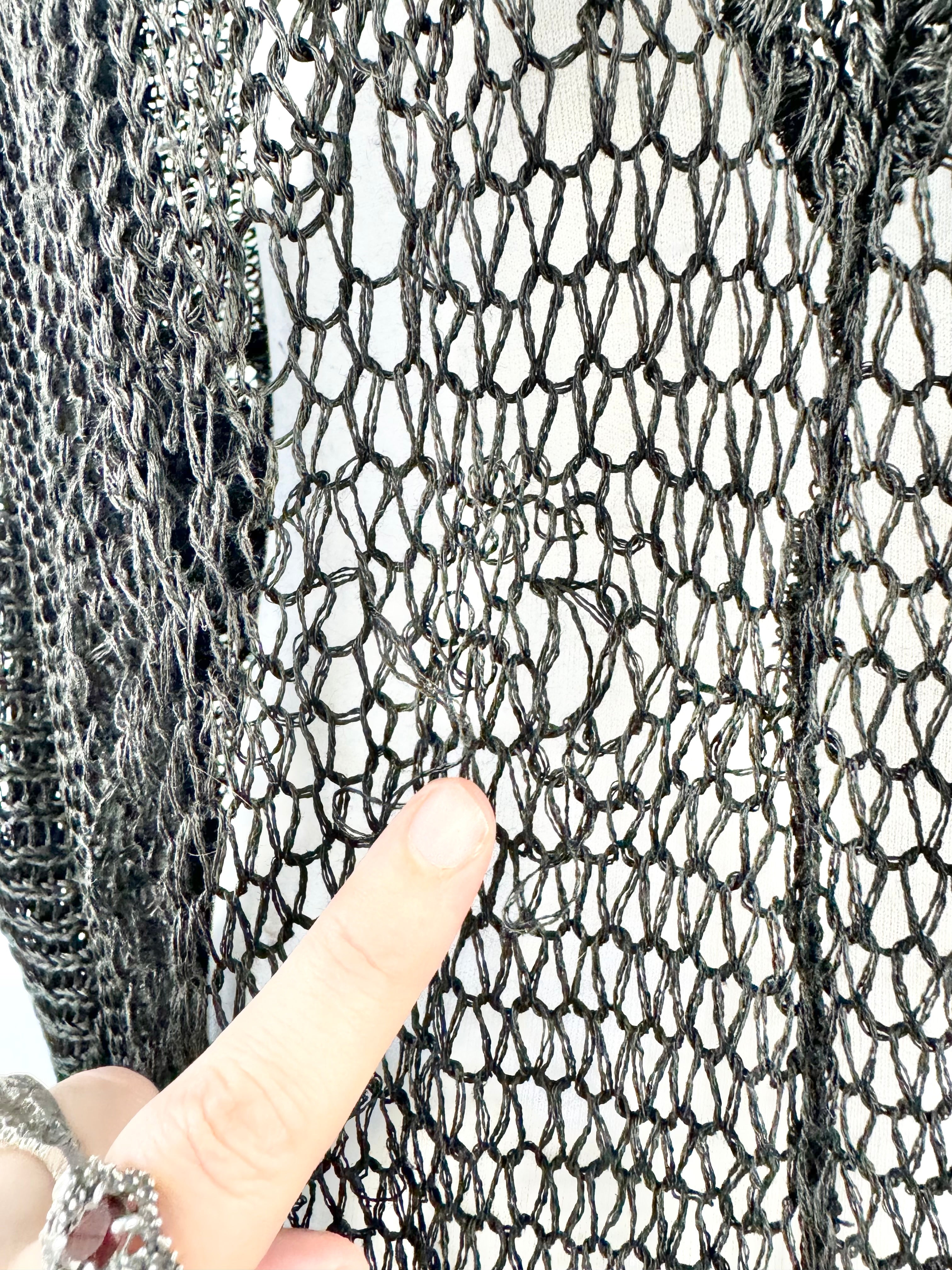 Willow Black Loose Knit Cardigan - AU10/12