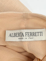 Alberta Ferretti Sandy Beige Linen Layered Strap Dress - AU8/10
