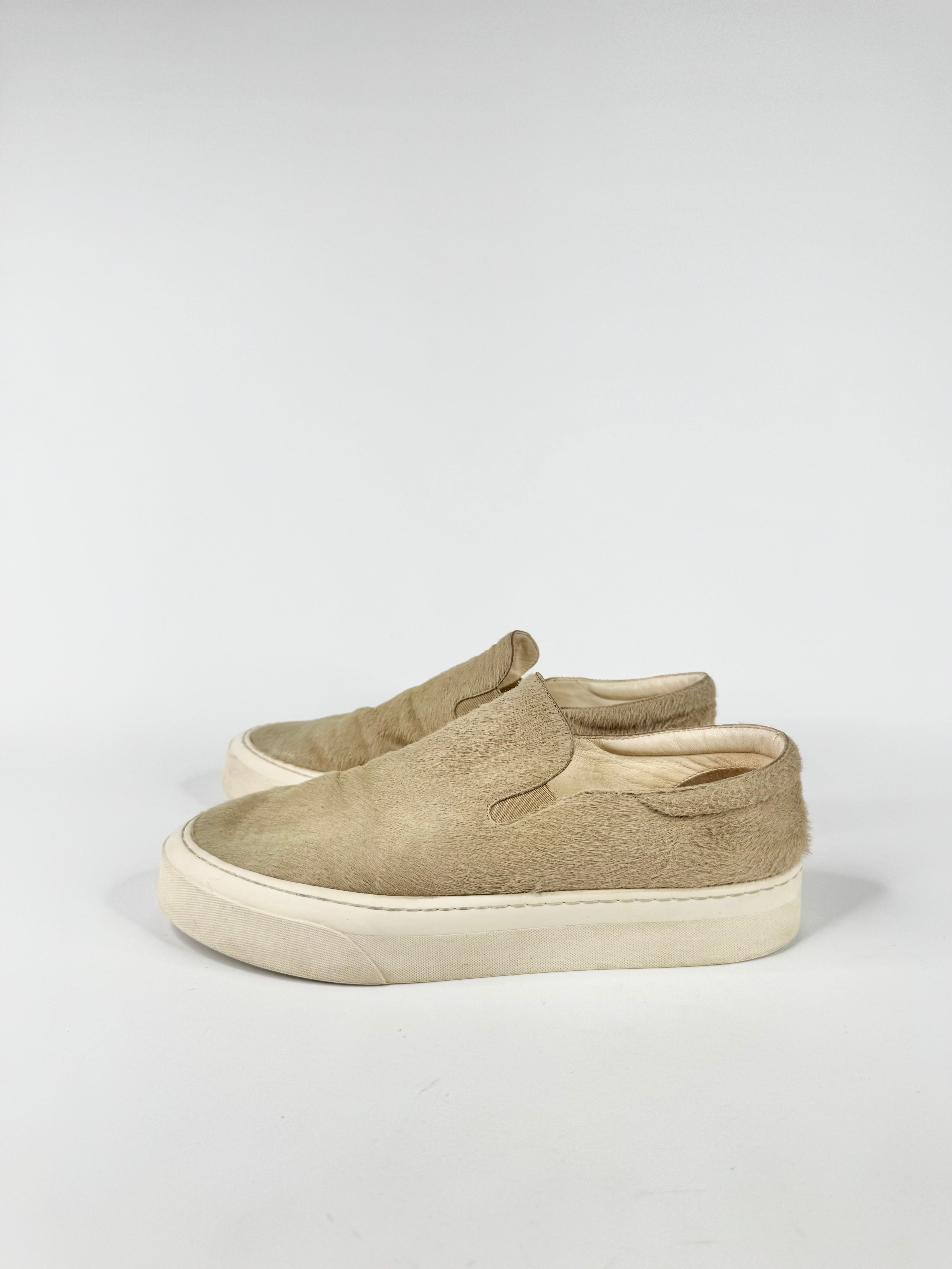 The Row Beige 'Dean' Slip On Sneakers - EU38.5