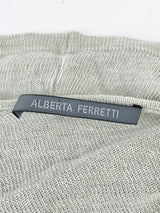 Alberta Ferretti Pale Moss Green Linen Top - AU6