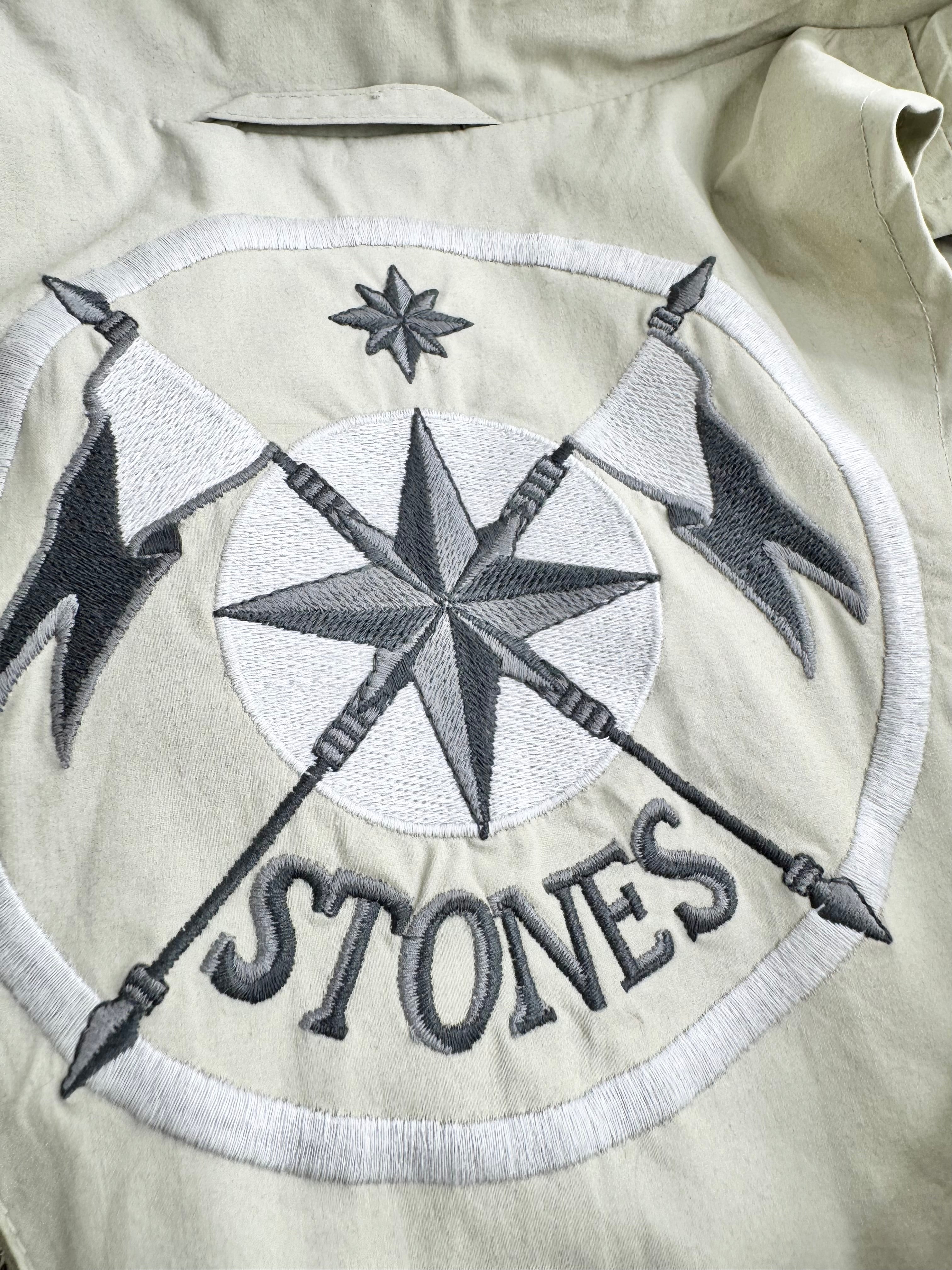 Vintage Stones Casual Grey Beige Trench Coat - XL