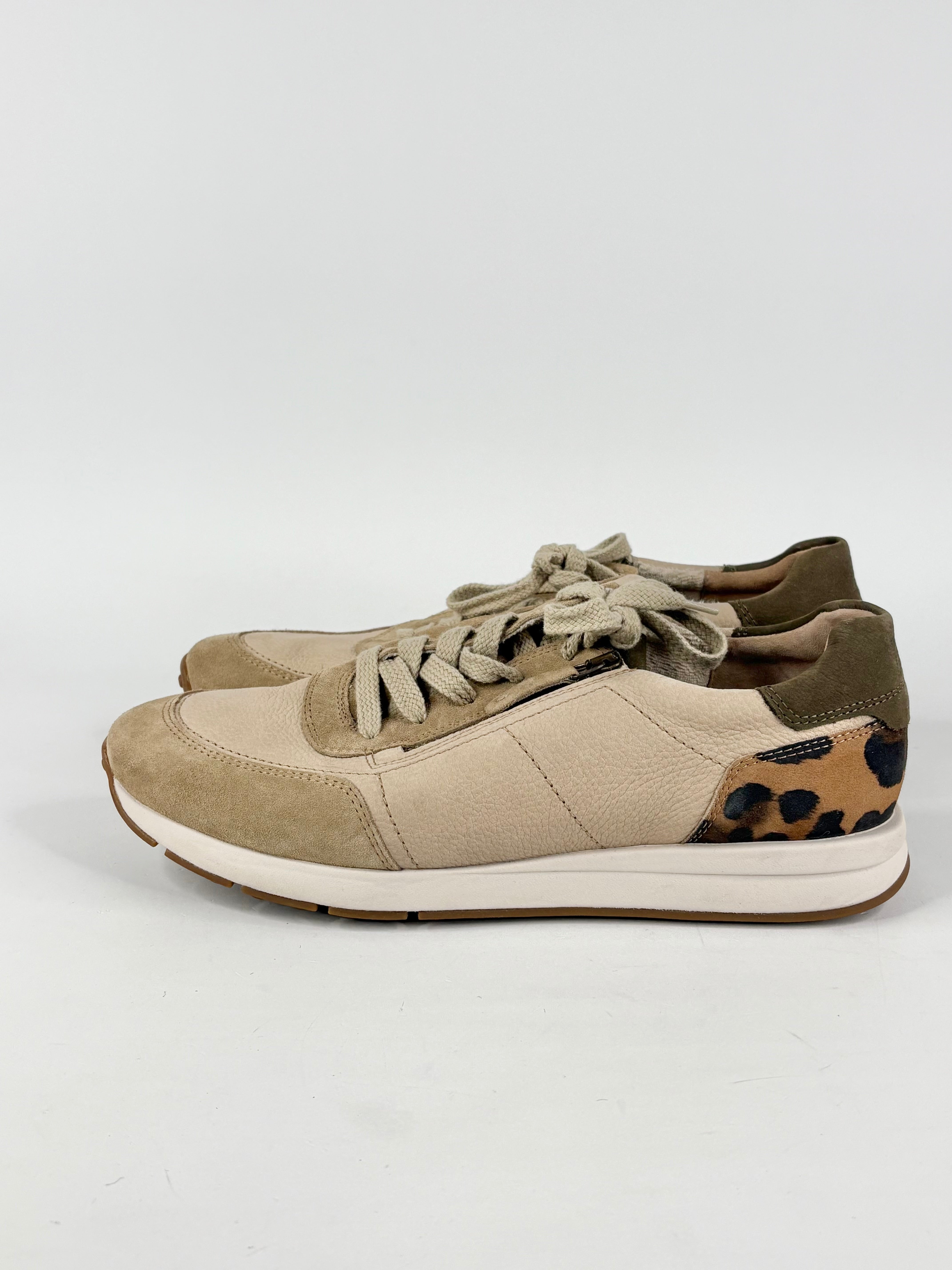 Paul Green Tan Suede & Animal-Print Sneakers - EU42
