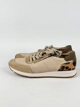 Paul Green Tan Suede & Animal-Print Sneakers - EU42