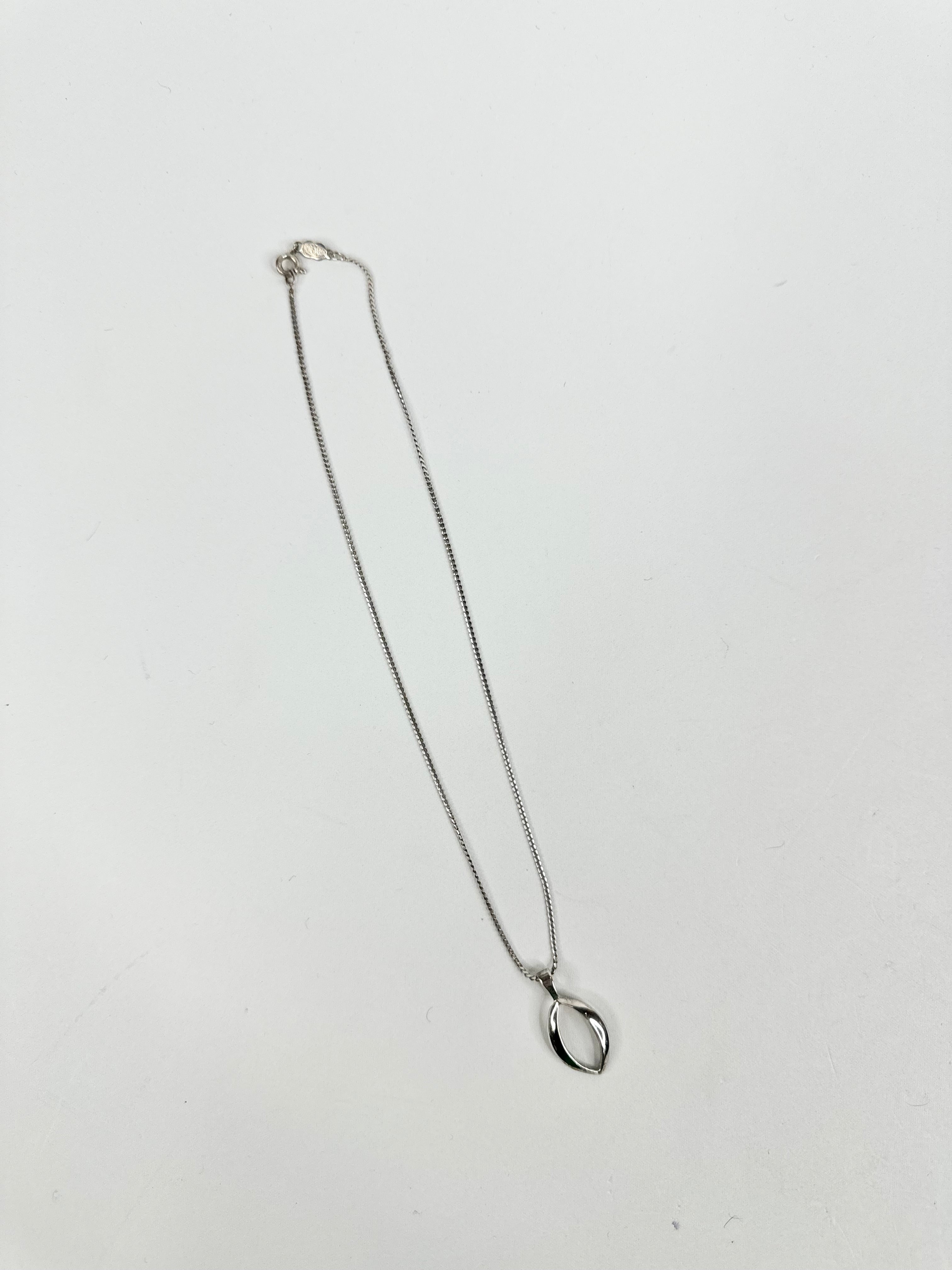 Oroton Silver Chain and Oval Pendant