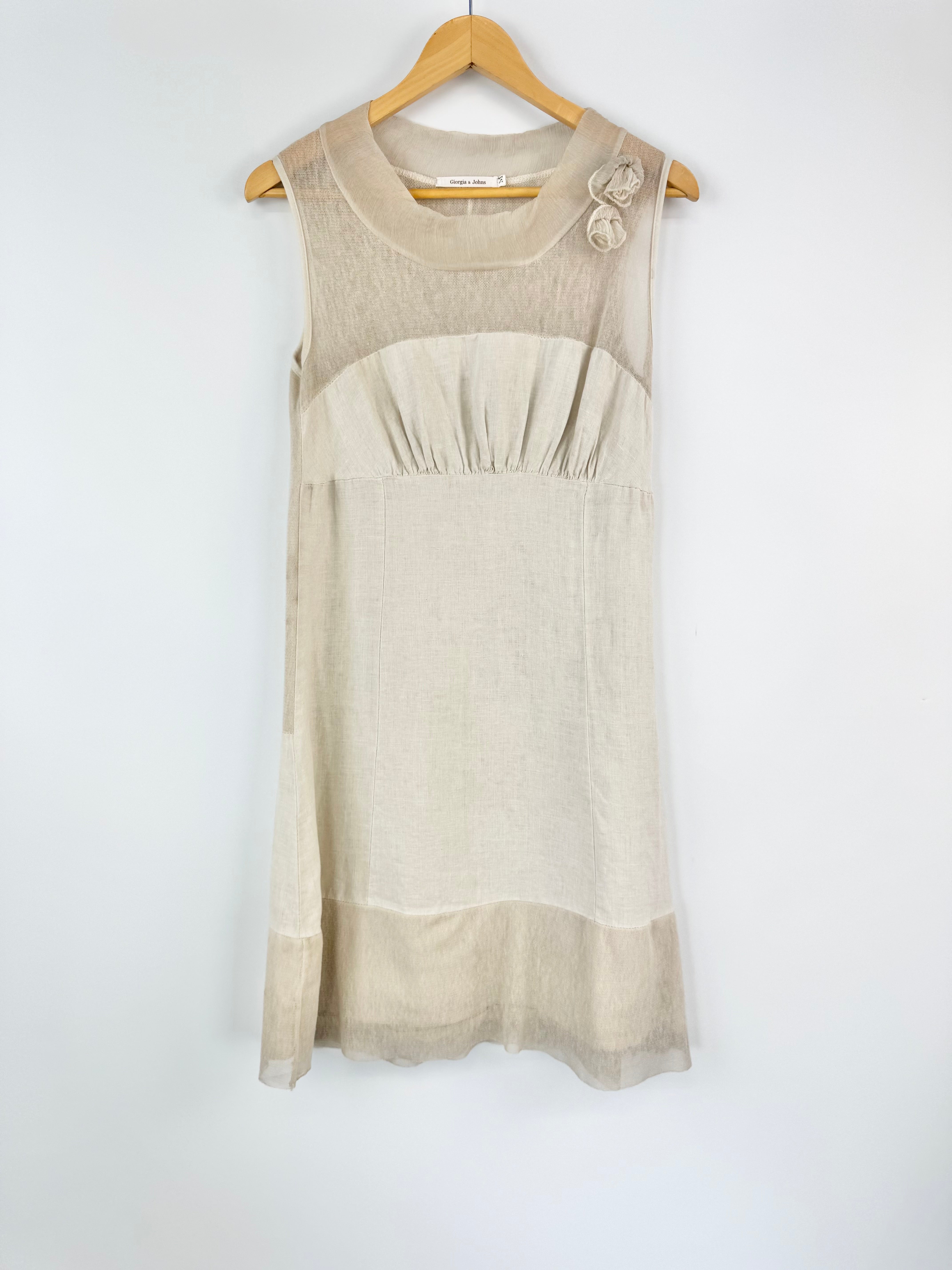 Giorgia + Johns Fawn Mesh Contrast Midi Dress - AU10/12