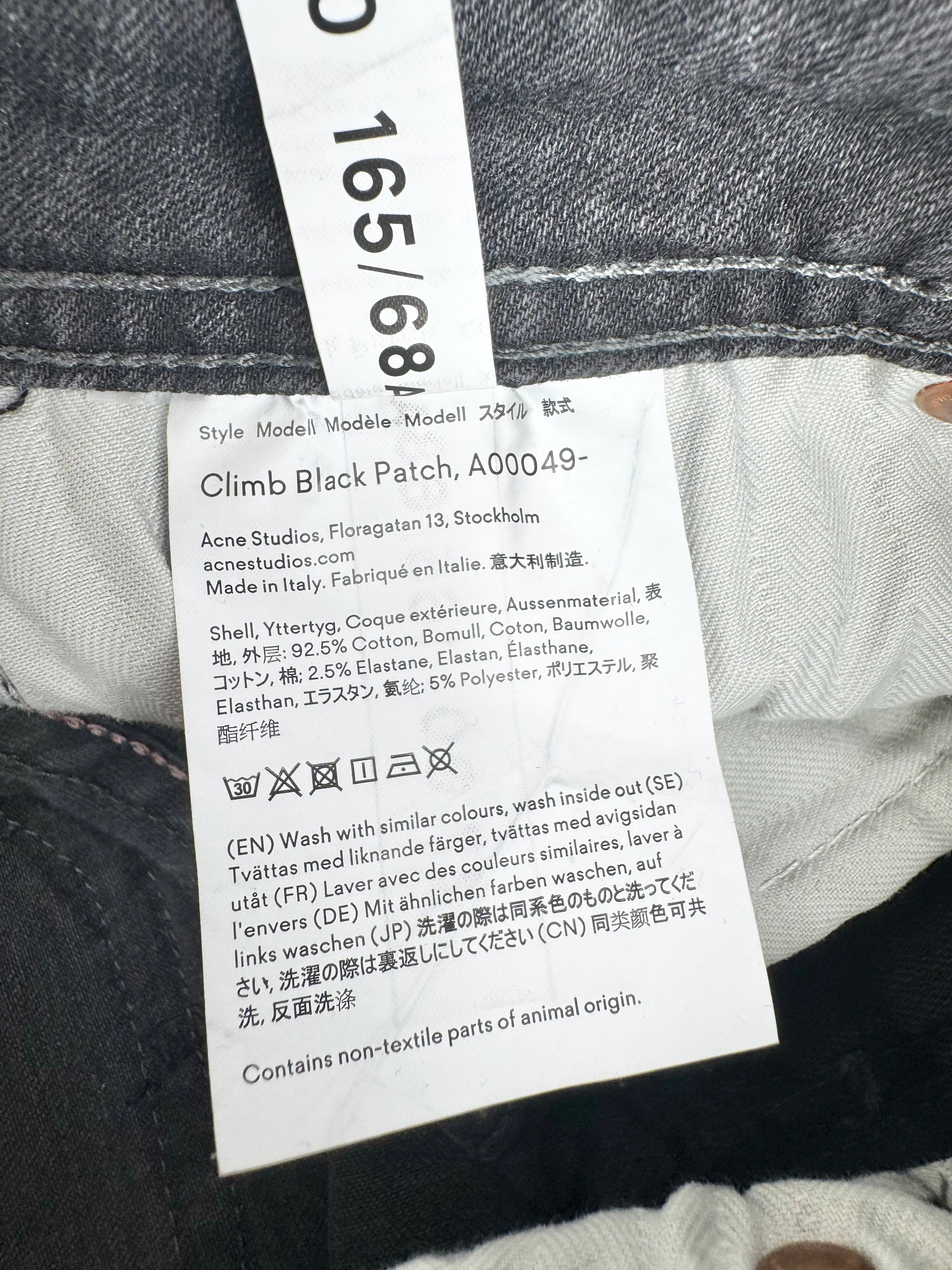 Acne Studio Blå Konst 'Climb' Black Patchwork Jeans - AU8/10