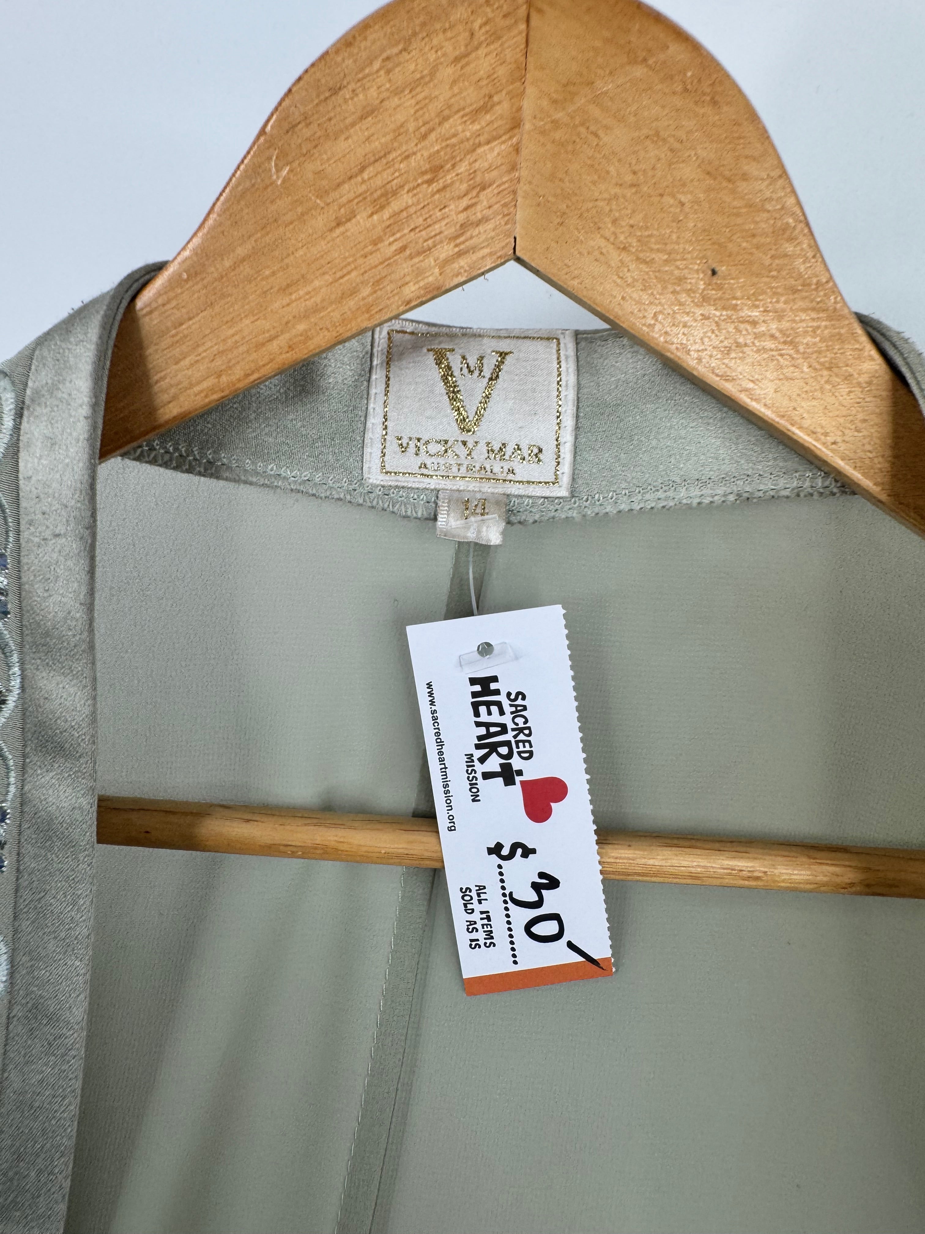 Vicky Man Dusty Green Sheer Duster - AU14