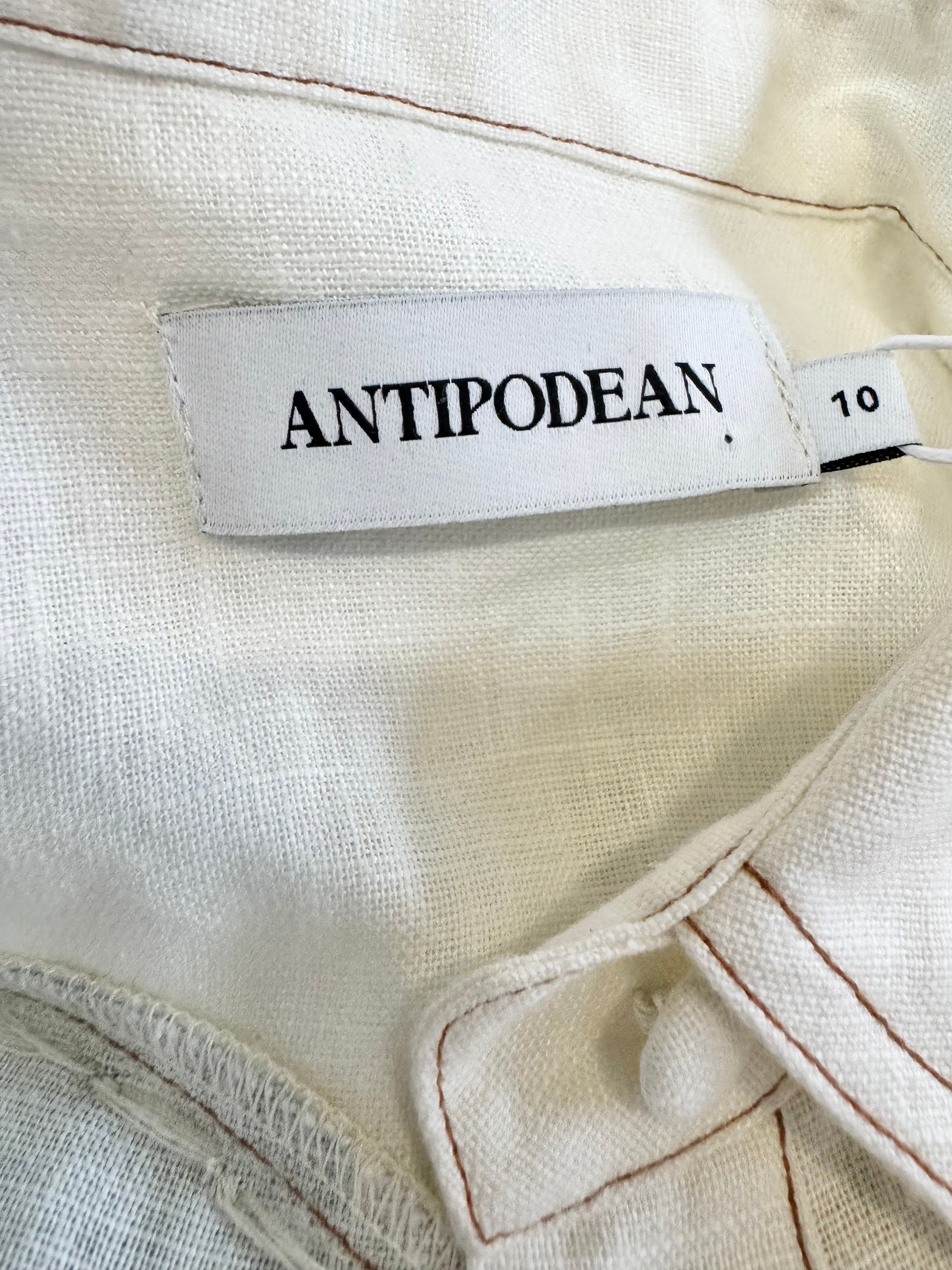 Antipodean White 'Suki' Panelled Swallow Shirt NWT - AU10