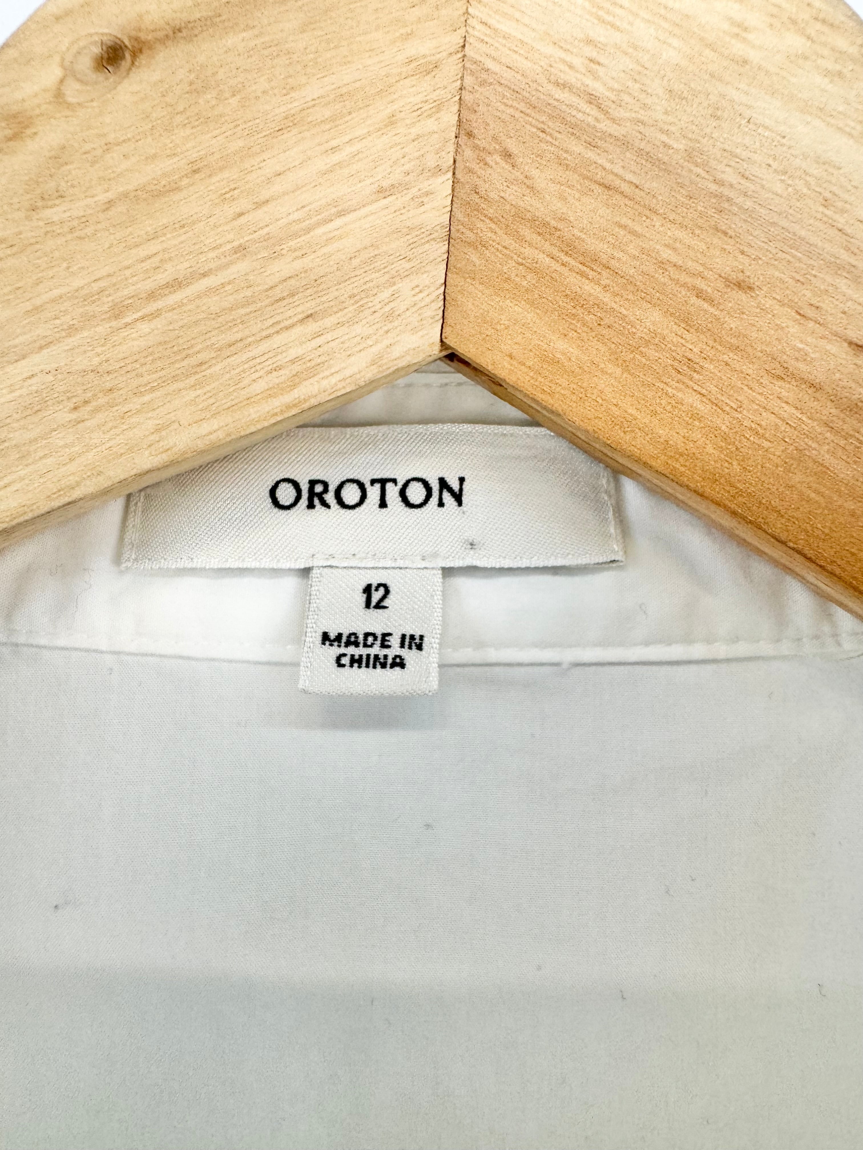 Oroton Crisp White Blouse - AU12
