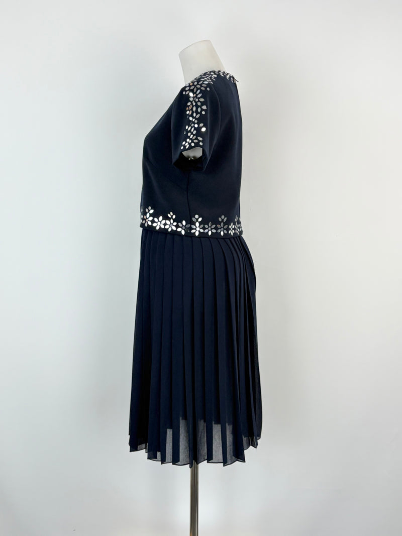 Mikael Aghal Black Mirror-Embellished Midi Dress - AU8