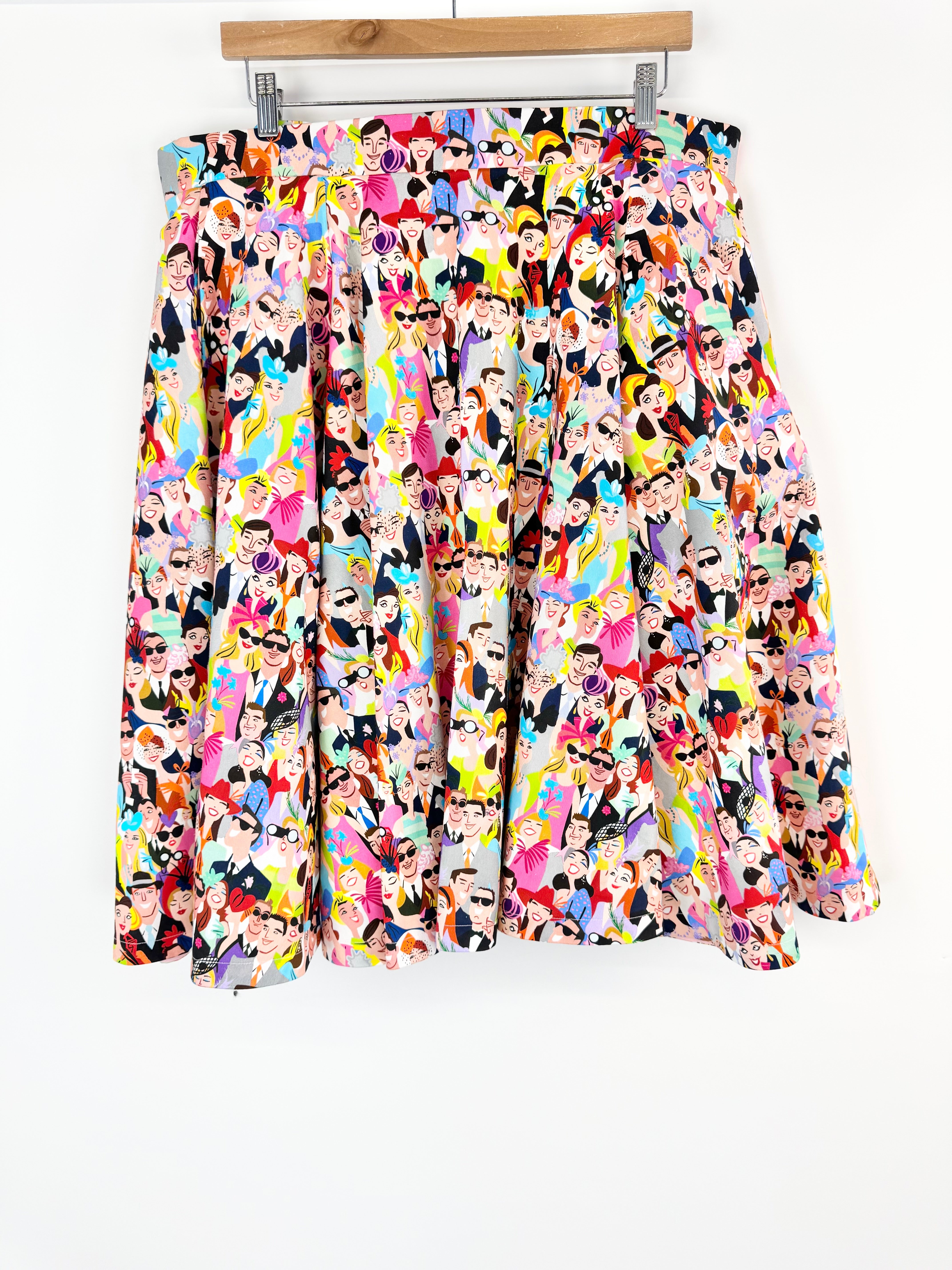Hell Pixi Colorful Printed Cartoon Faces Circular Skirt - AU16/18