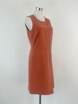 Theory Clay Red 'Raneid' Crepe Sleeveless A-Line Dress - AU10/12