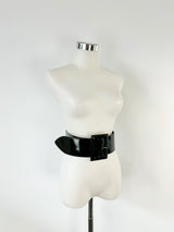 Orciani Black Patnet Leather Belt - S/M