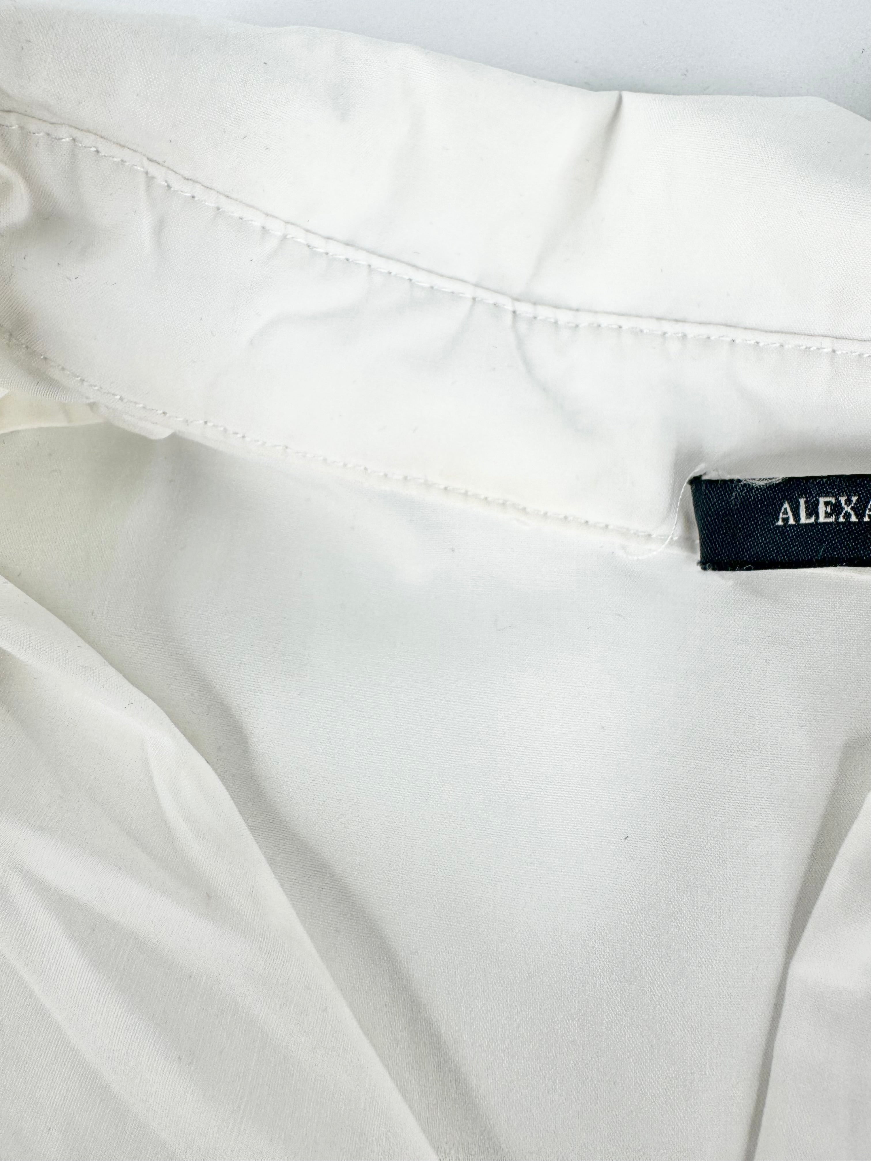 Alexander McQueen White Cotton Tiered Blouse - AU10/12