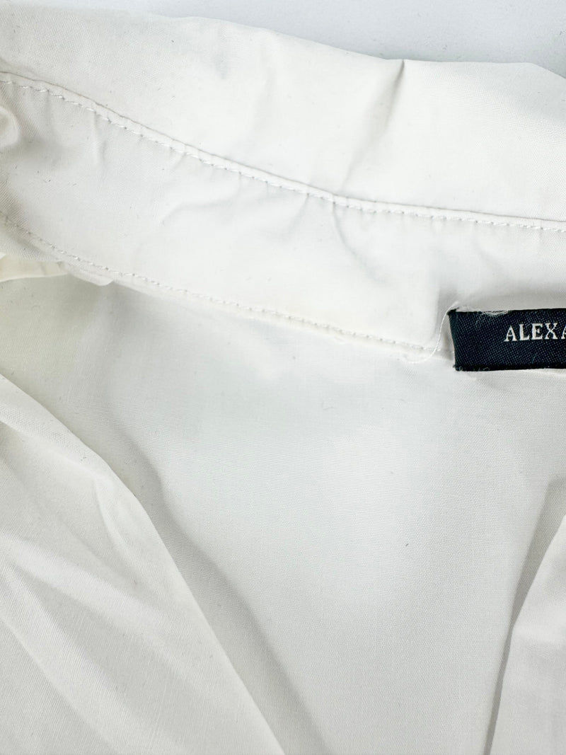 Alexander McQueen White Cotton Tiered Blouse - AU10/12