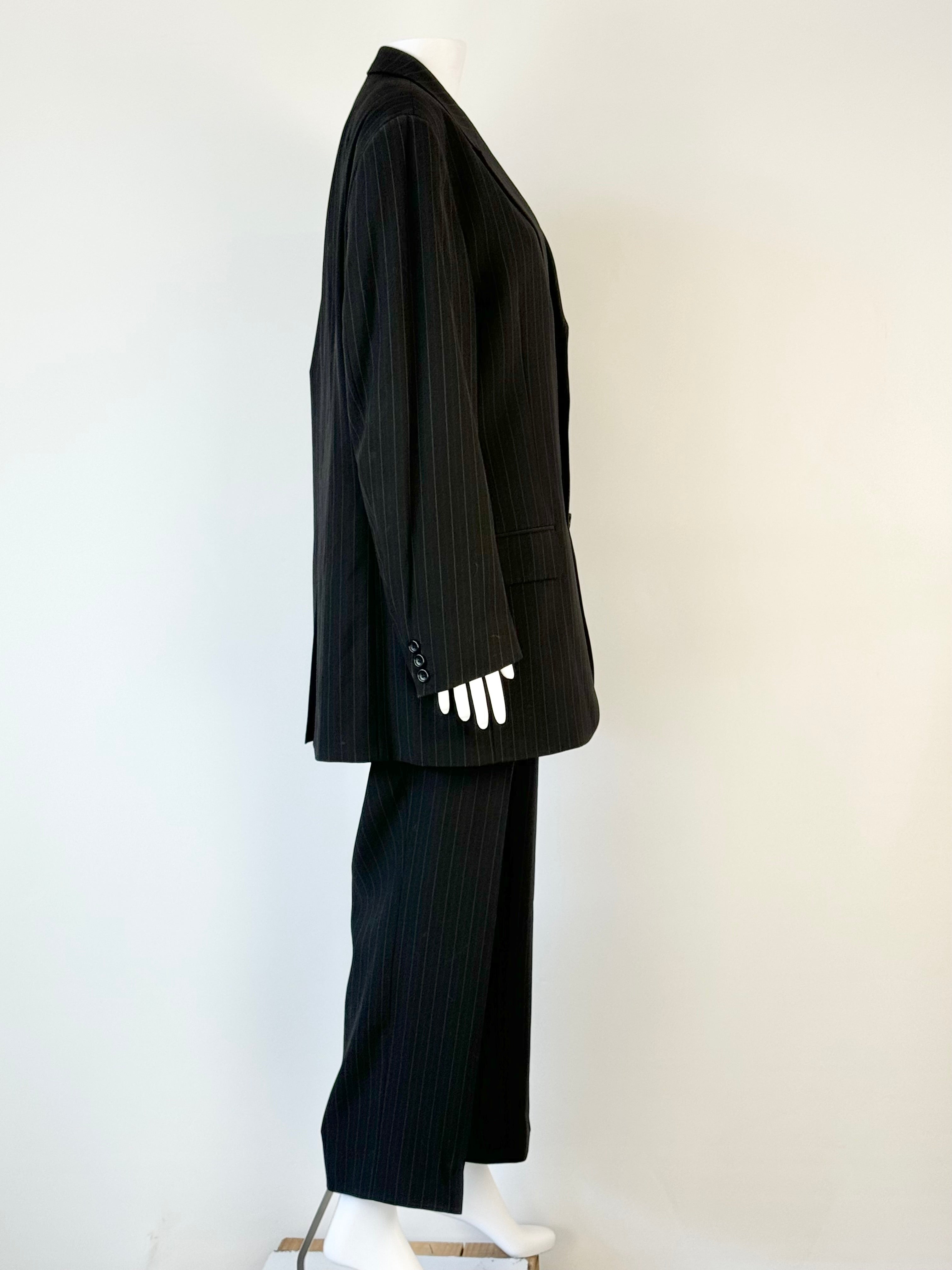 Kenzo Homme Black Pinstriped Suit - 52