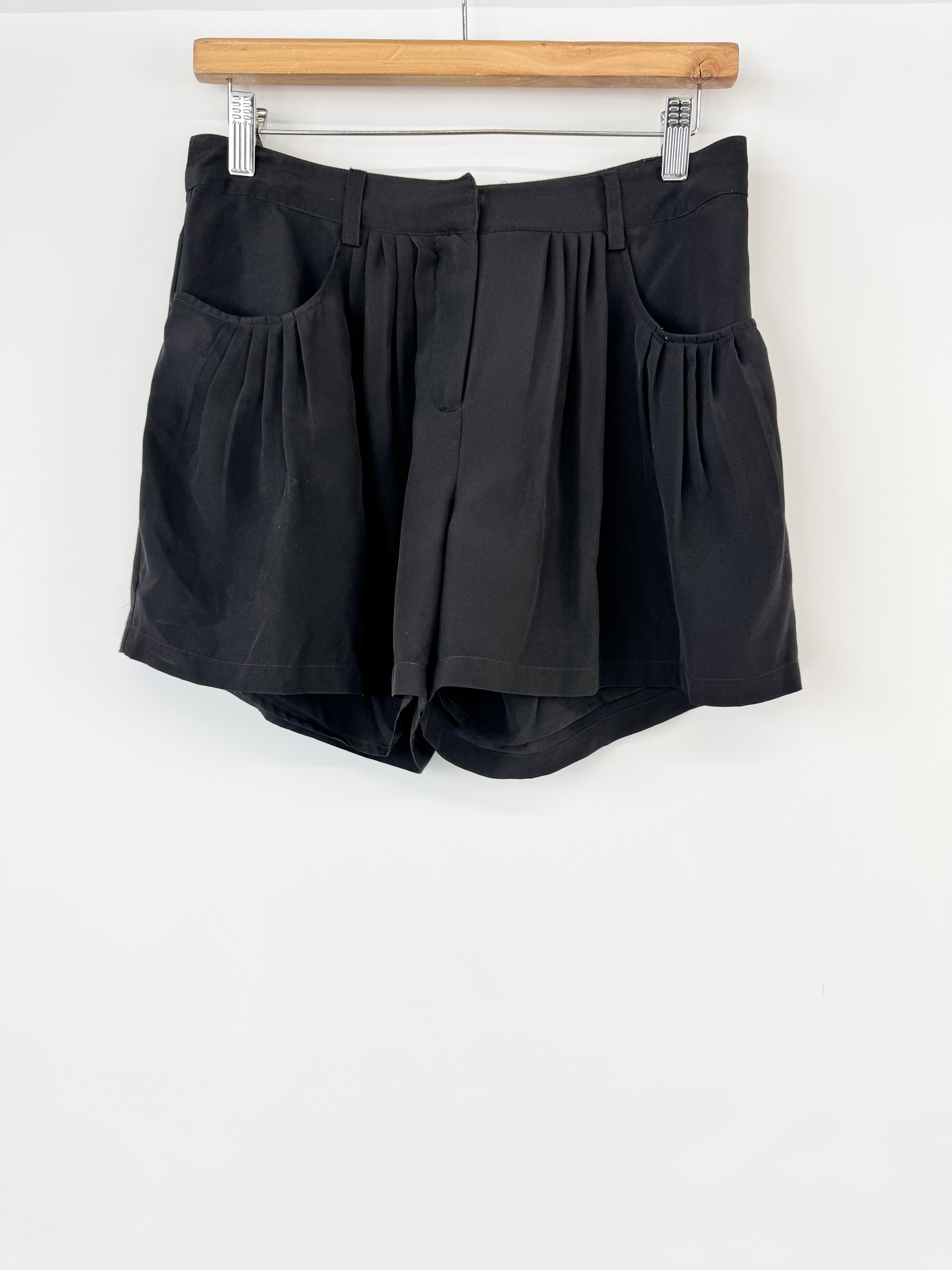 DKNY Black Pleated Shorts - AU8