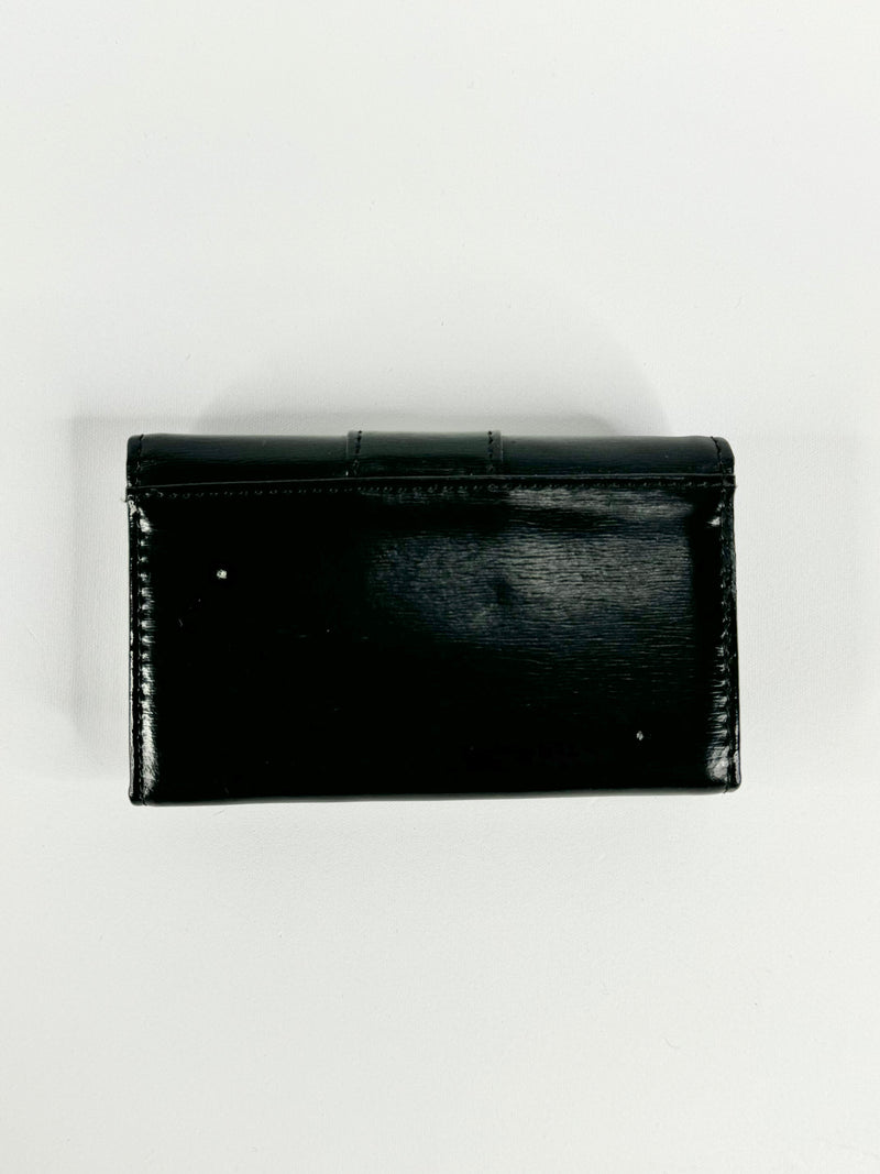 Oroton Sleek Black Leather Key Case