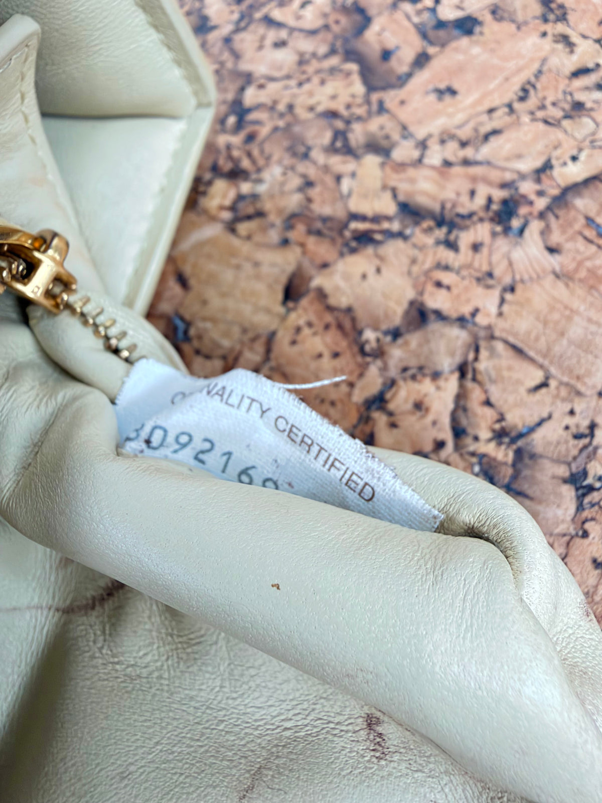 Bottega Veneta Chain Cassette Bag in Porridge & Gold