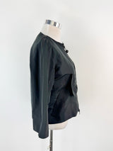 Moschino Cheap & Chic Black Bow Tie Zippered Jacket - AU10