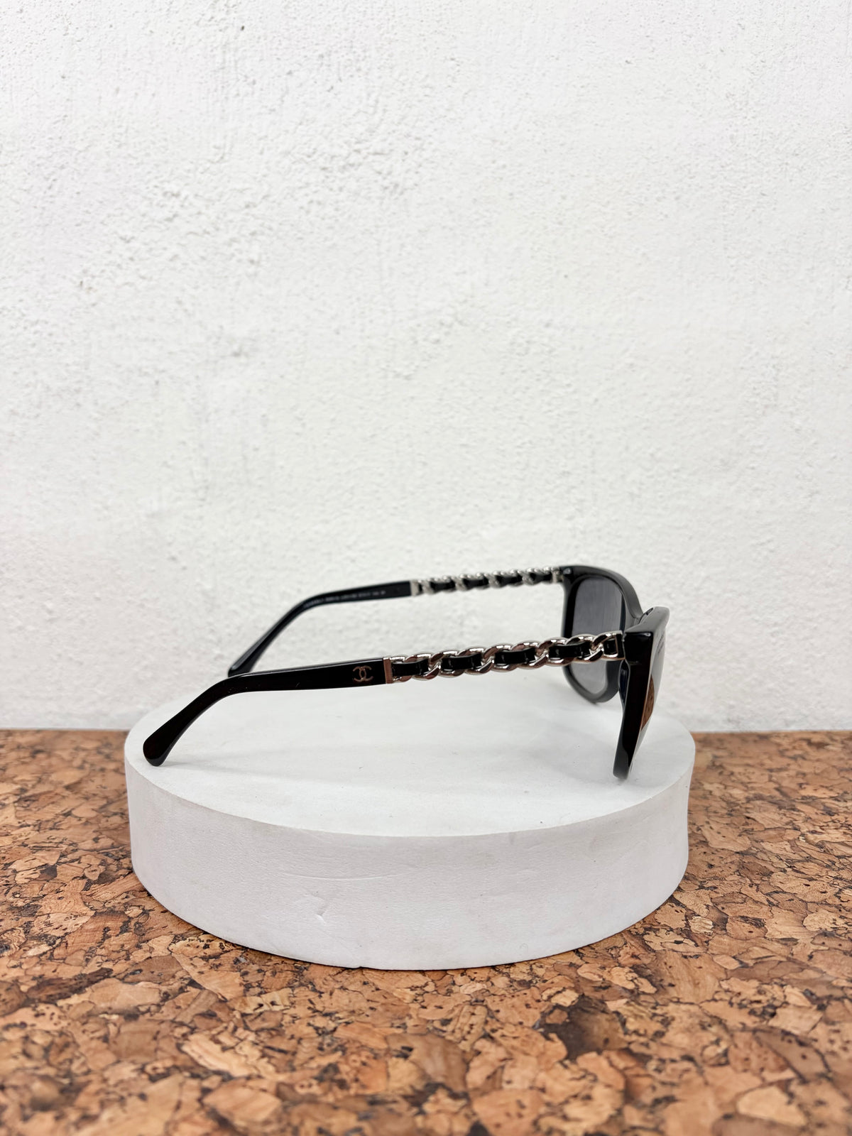Chanel Black 5280-Polarised Chain Temple Squared Sunglasses