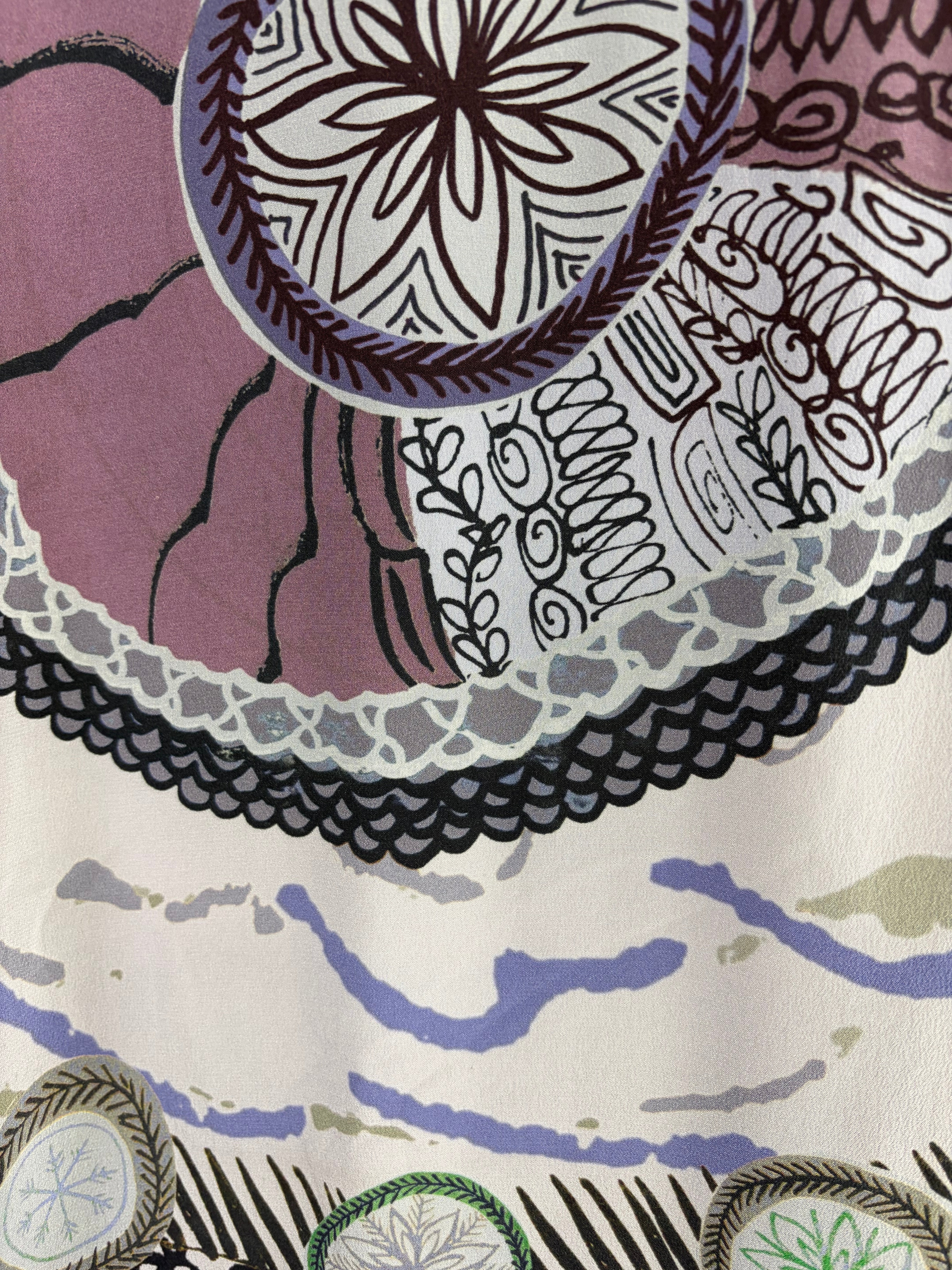 Etro Milano Ivory Silk Patterned Tunic - AU8/10