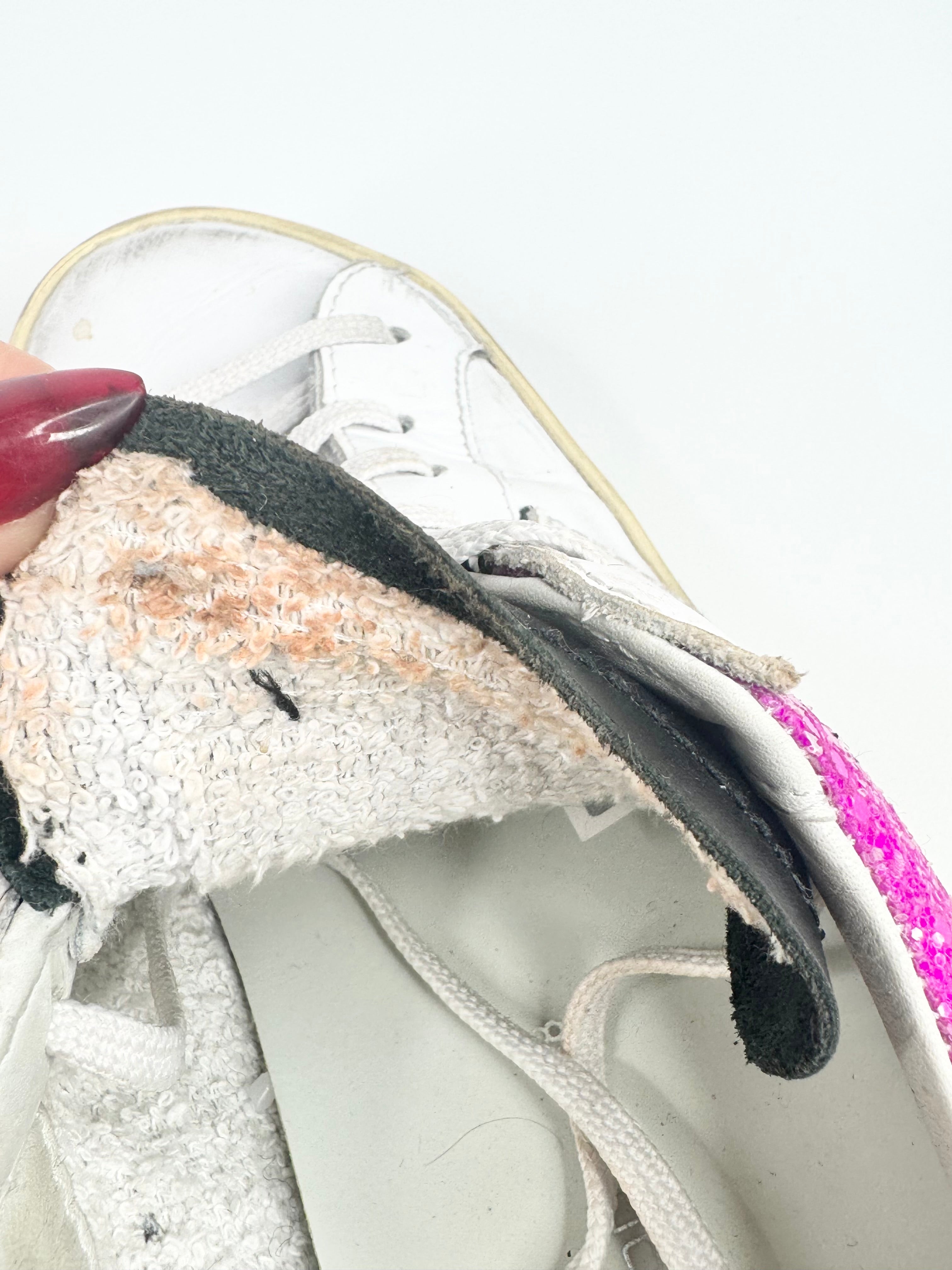 Philippe Modal Paris White & Purple Glitter Sneakers - EU38
