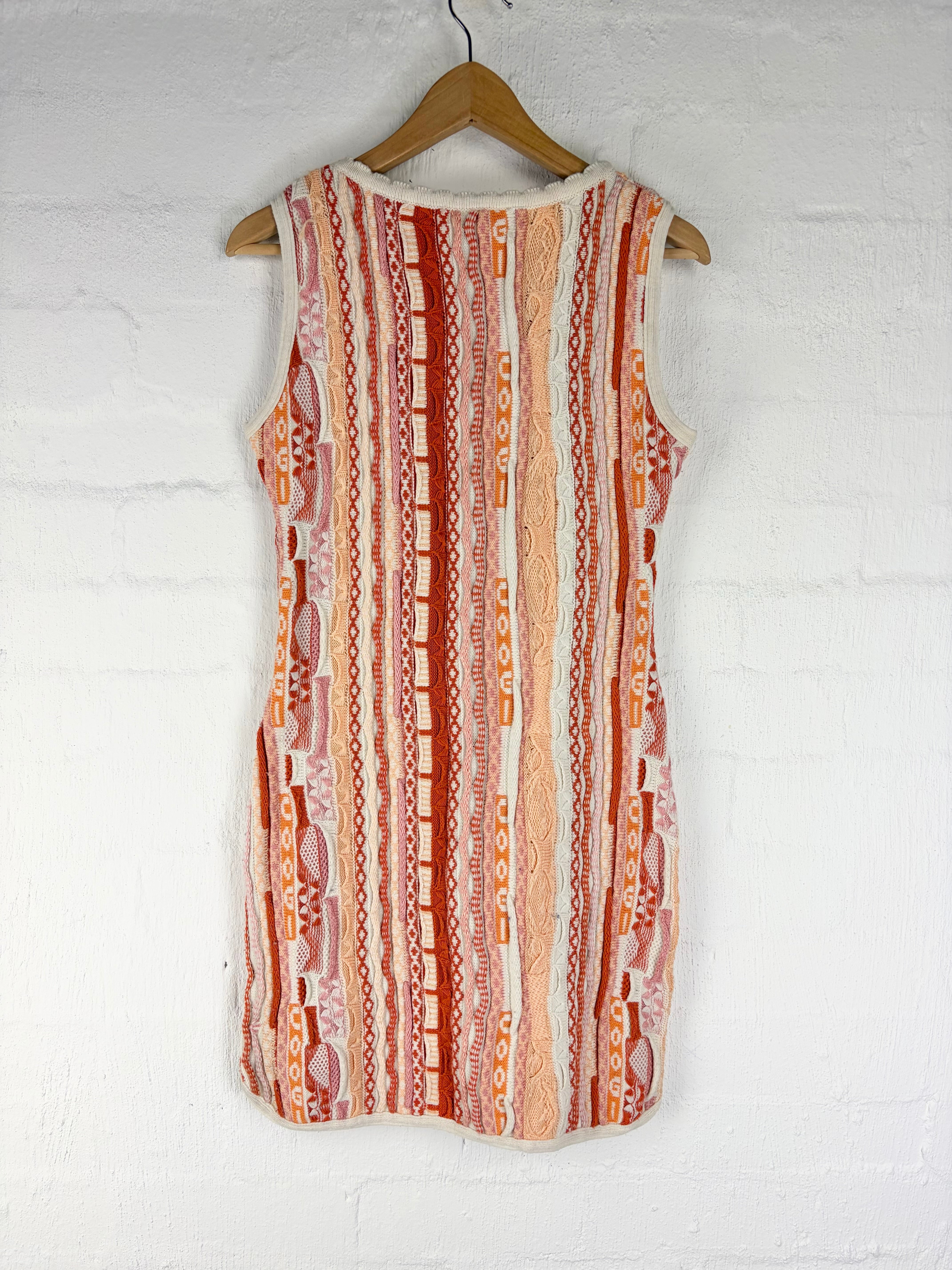 Coogi Basics Peach 3D Knitted Sleeveless Vest Dress - AU16/18