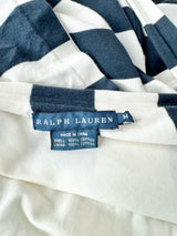 Ralph Lauren Blue & White Horizontal Striped Maxi Dress - AU10/12