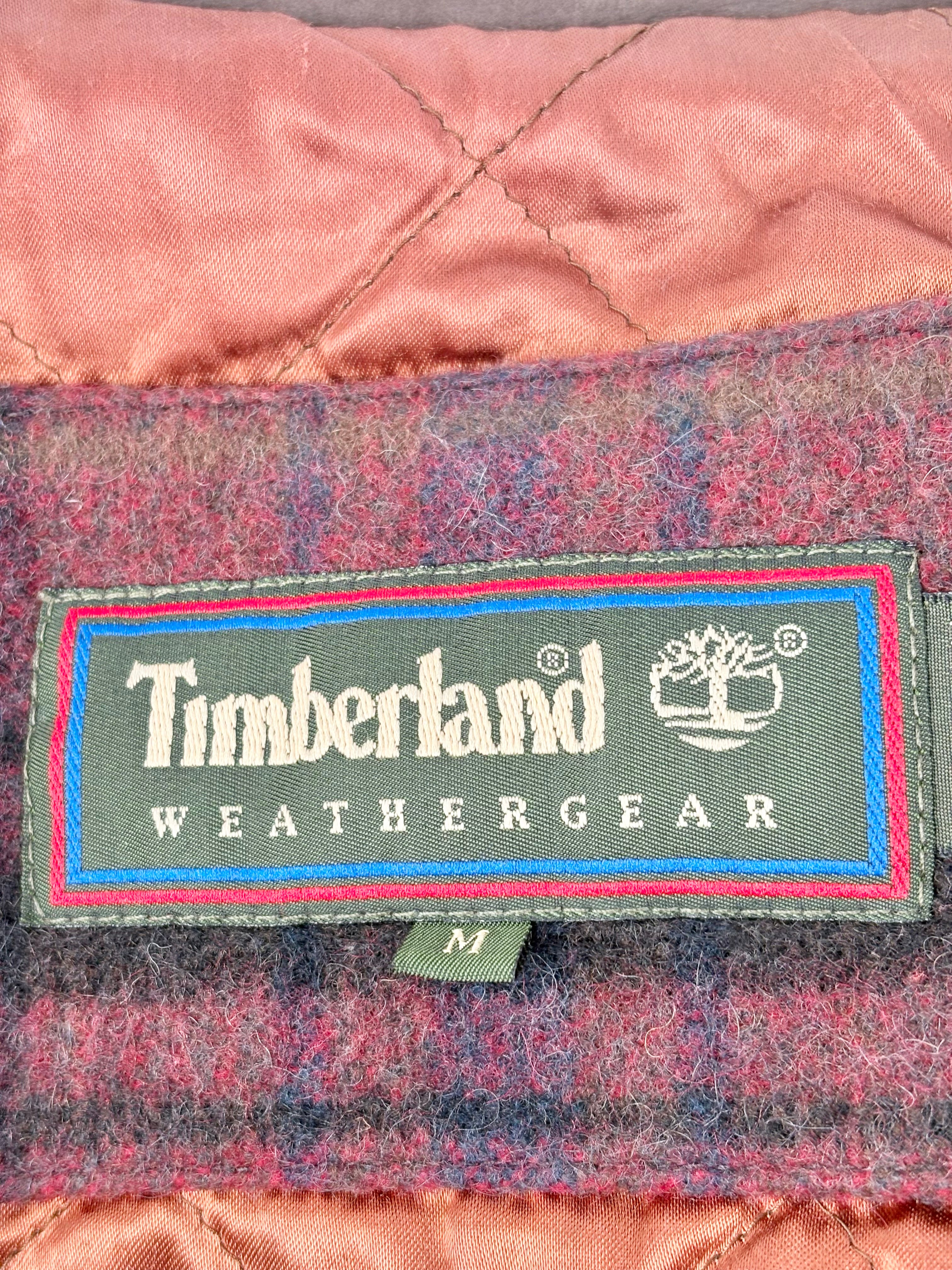 Vintage Timberland Check-Pattern Wool & Mohair Coat - M