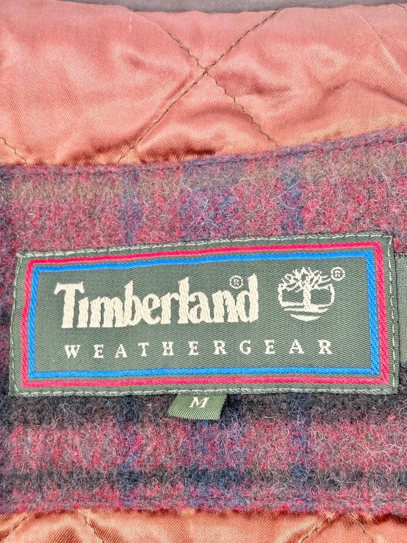 Vintage Timberland Check-Pattern Wool & Mohair Coat - M